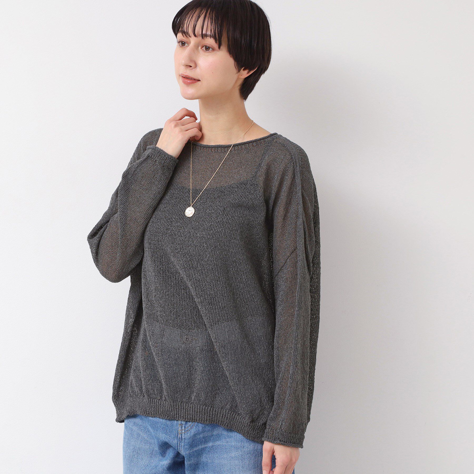 Dessin「【日本製・洗える】ニュアンスワイドプルオーバー」|ニット・セーター|