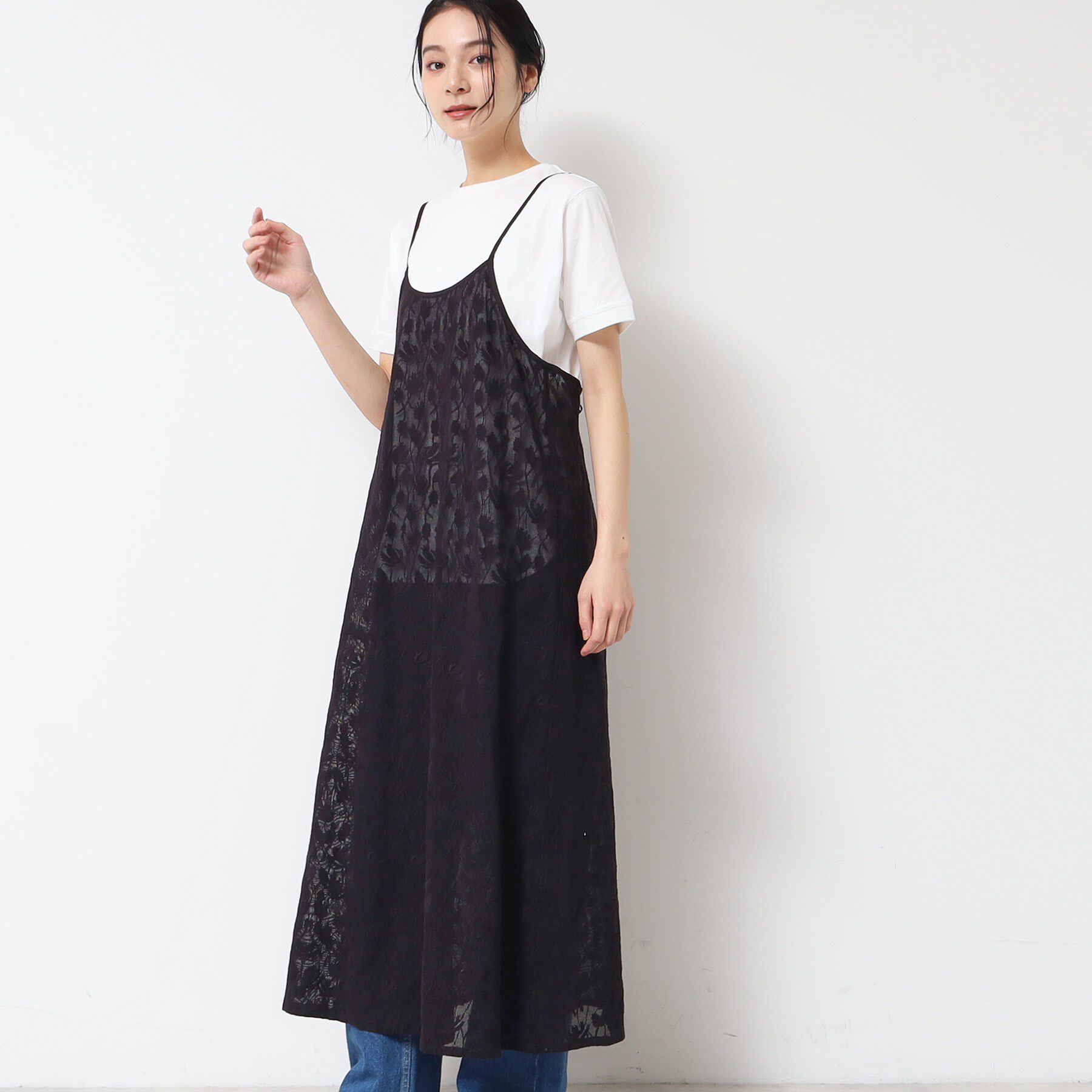 Dessin「【洗える】刺繍柄インドレースキャミワンピース」|ワンピース|