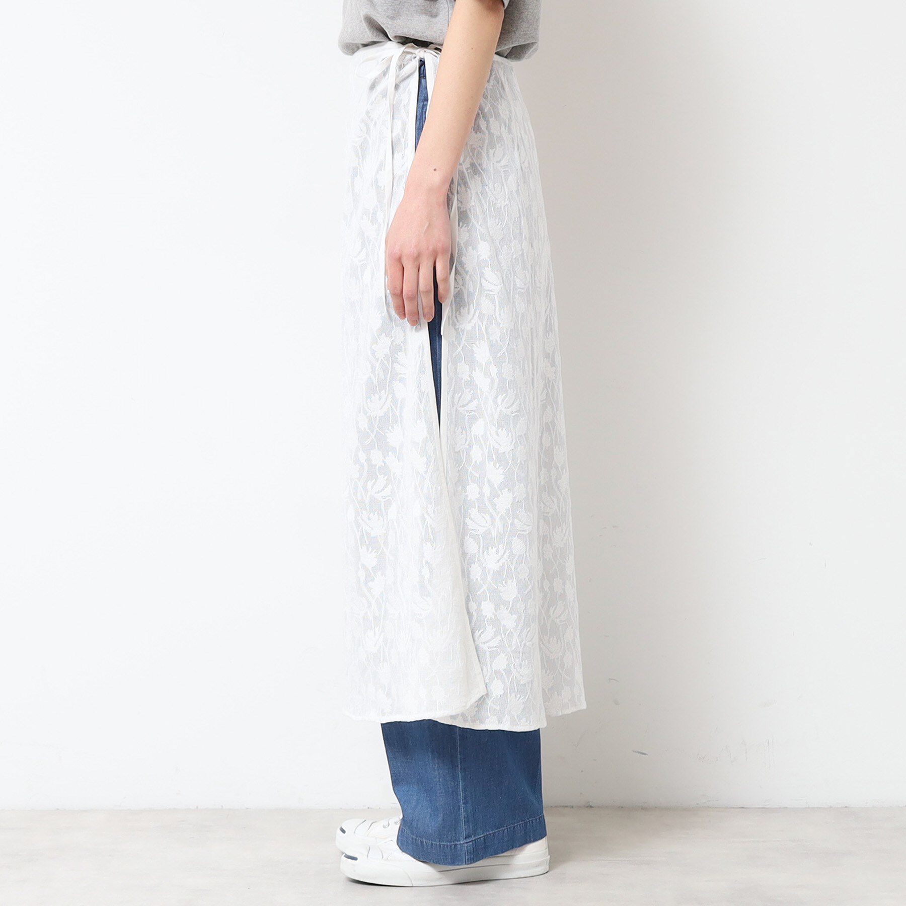 Dessin「【洗える】刺繍柄インドレース巻きスカート」|スカート|