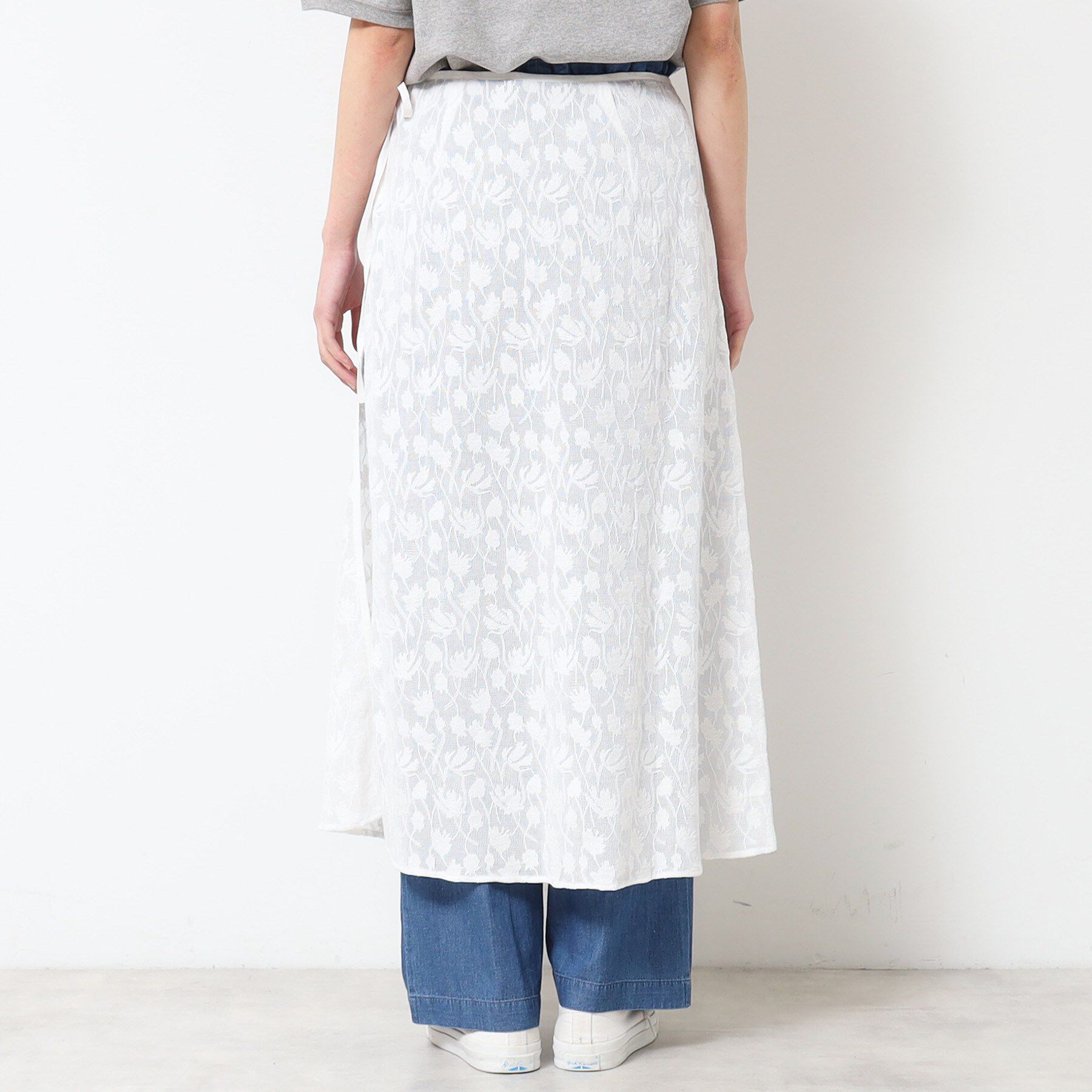 Dessin「【洗える】刺繍柄インドレース巻きスカート」|スカート|