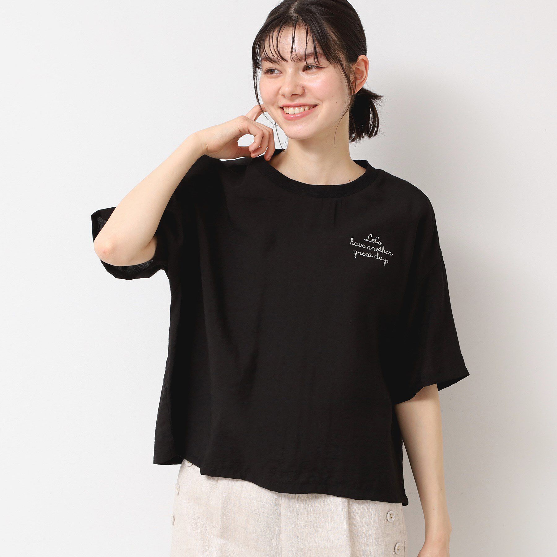 Dessin「【洗える・4サイズ展開】ロゴ入りブラウス（XS～L）」|シャツ・ブラウス|