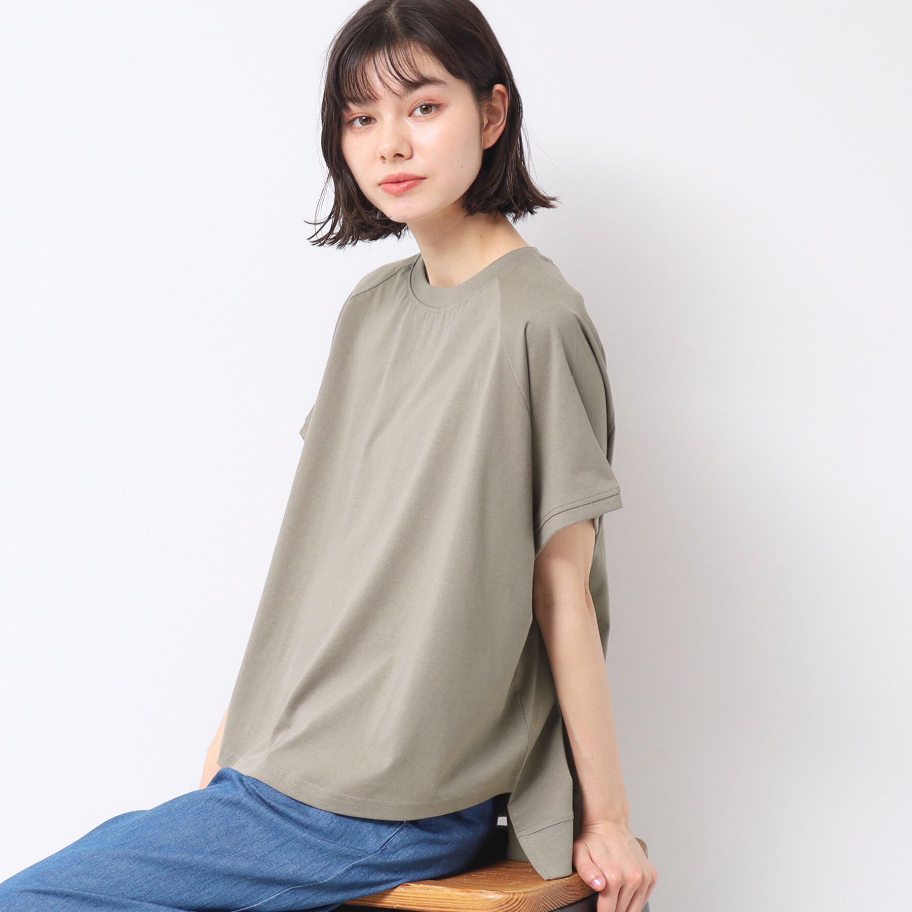 Dessin「【洗える】ワイドラグランスリーブカットソー（XS～L）」|Tシャツ・カットソー|トープ(054)