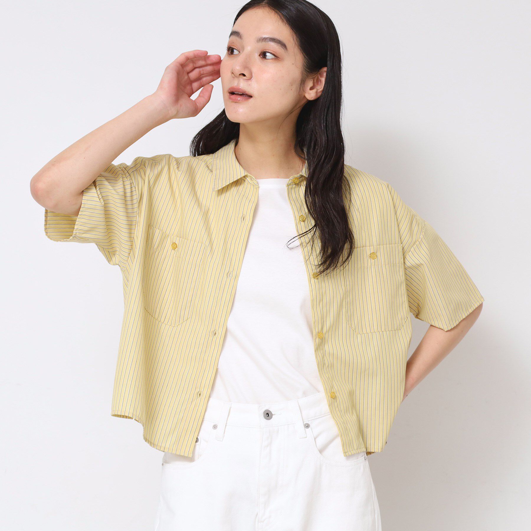 Dessin「【洗える】クロップド丈シャツ（XS～L）」|シャツ・ブラウス|