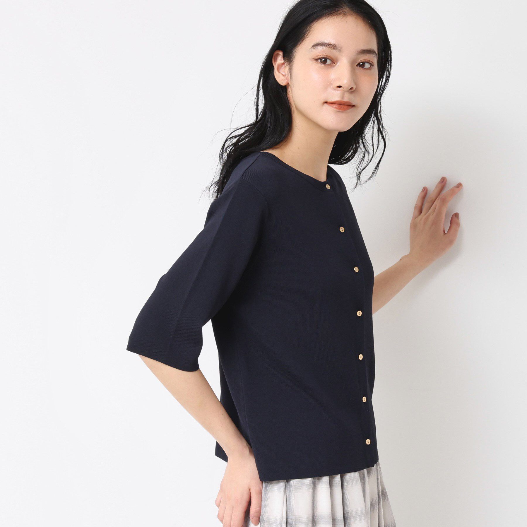 Dessin「【UVカット/洗える】2WAY五分袖カーディガン」|ニット・セーター|