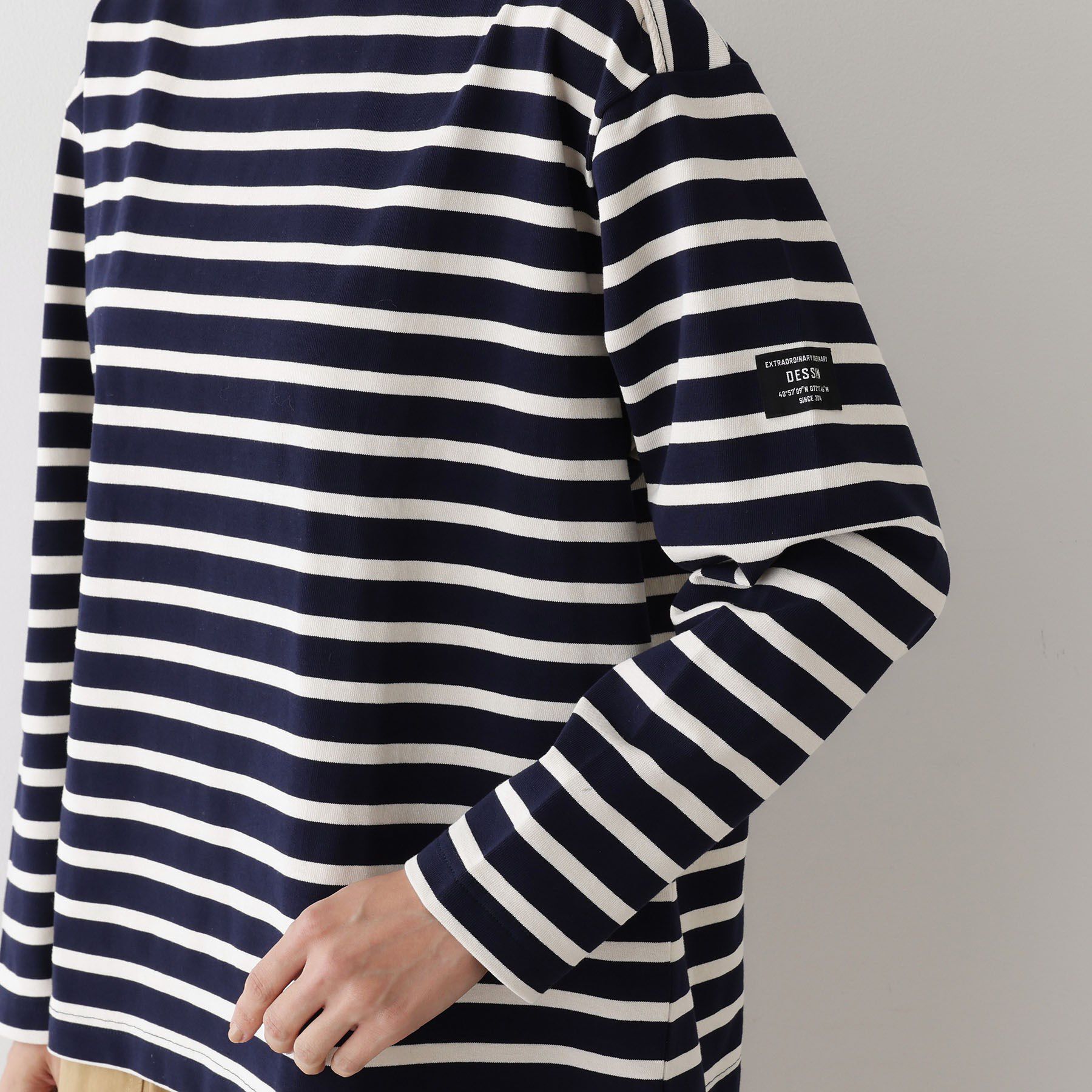 Dessin「【ユニセックス・洗える】ボートネックボーダーカットソー」|Tシャツ・カットソー|