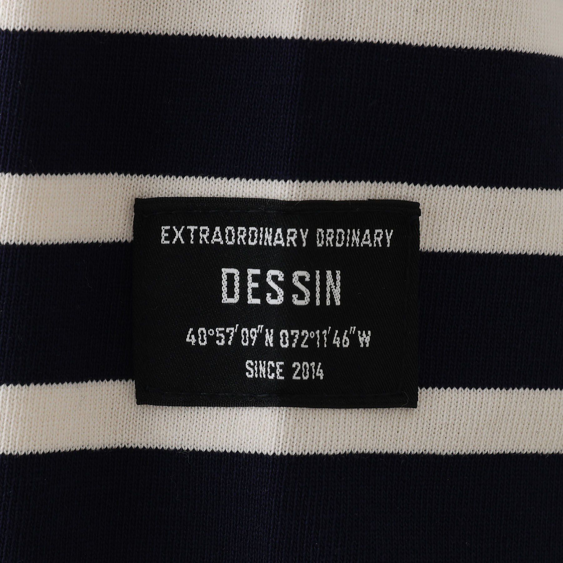 Dessin「【ユニセックス・洗える】ボートネックボーダーカットソー」|Tシャツ・カットソー|