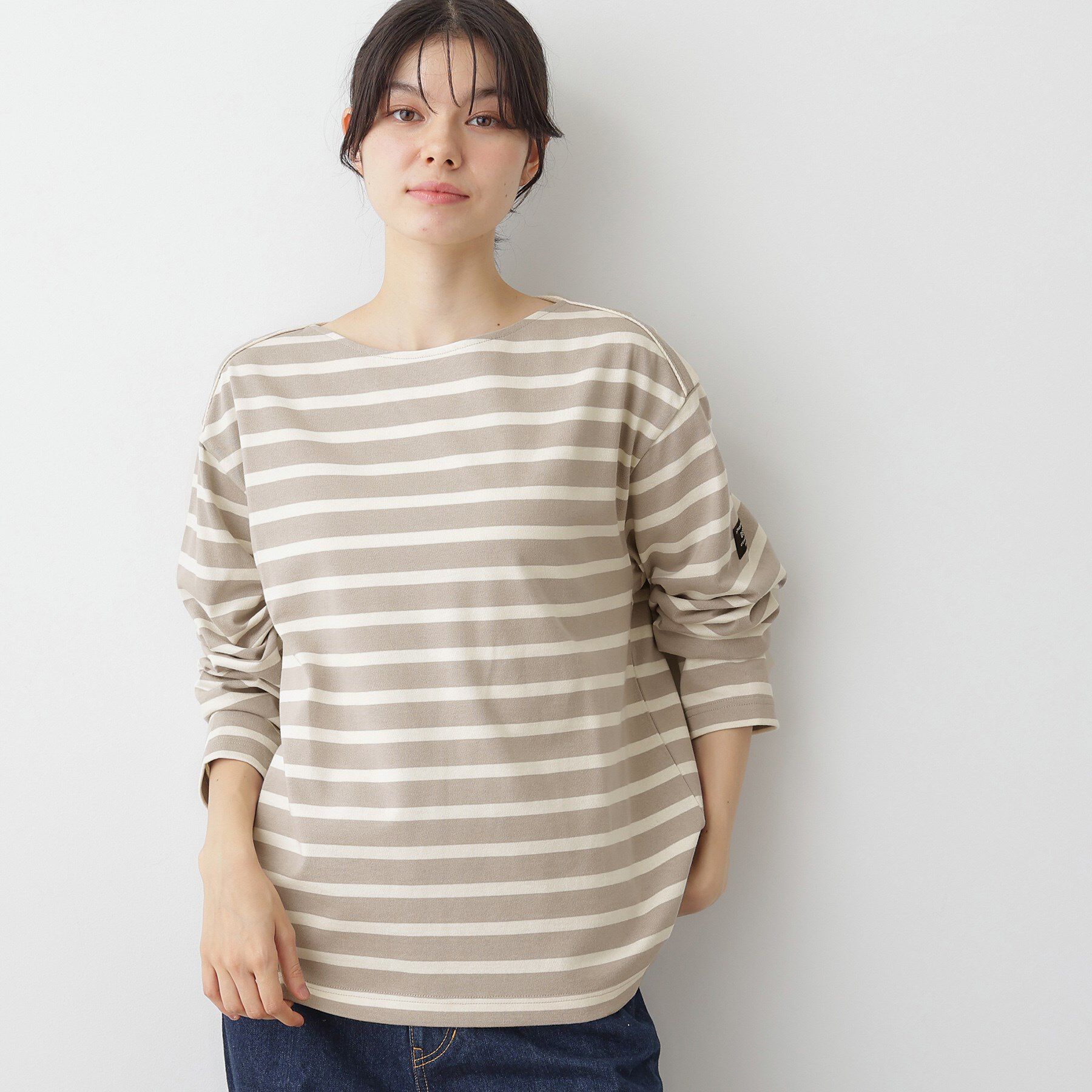 Dessin「【ユニセックス・洗える】ボートネックボーダーカットソー」|Tシャツ・カットソー|