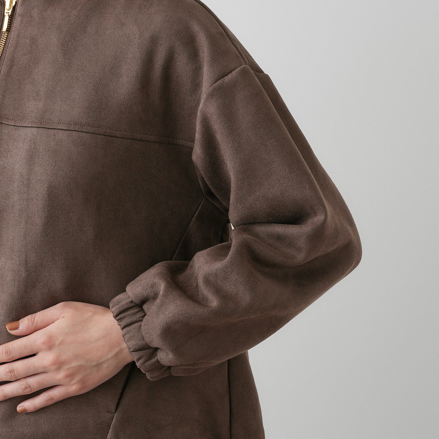 Dessin「【セットアップ可・洗える】マシュマロスウェードジップブルゾン」|ブルゾン・スタジャン|