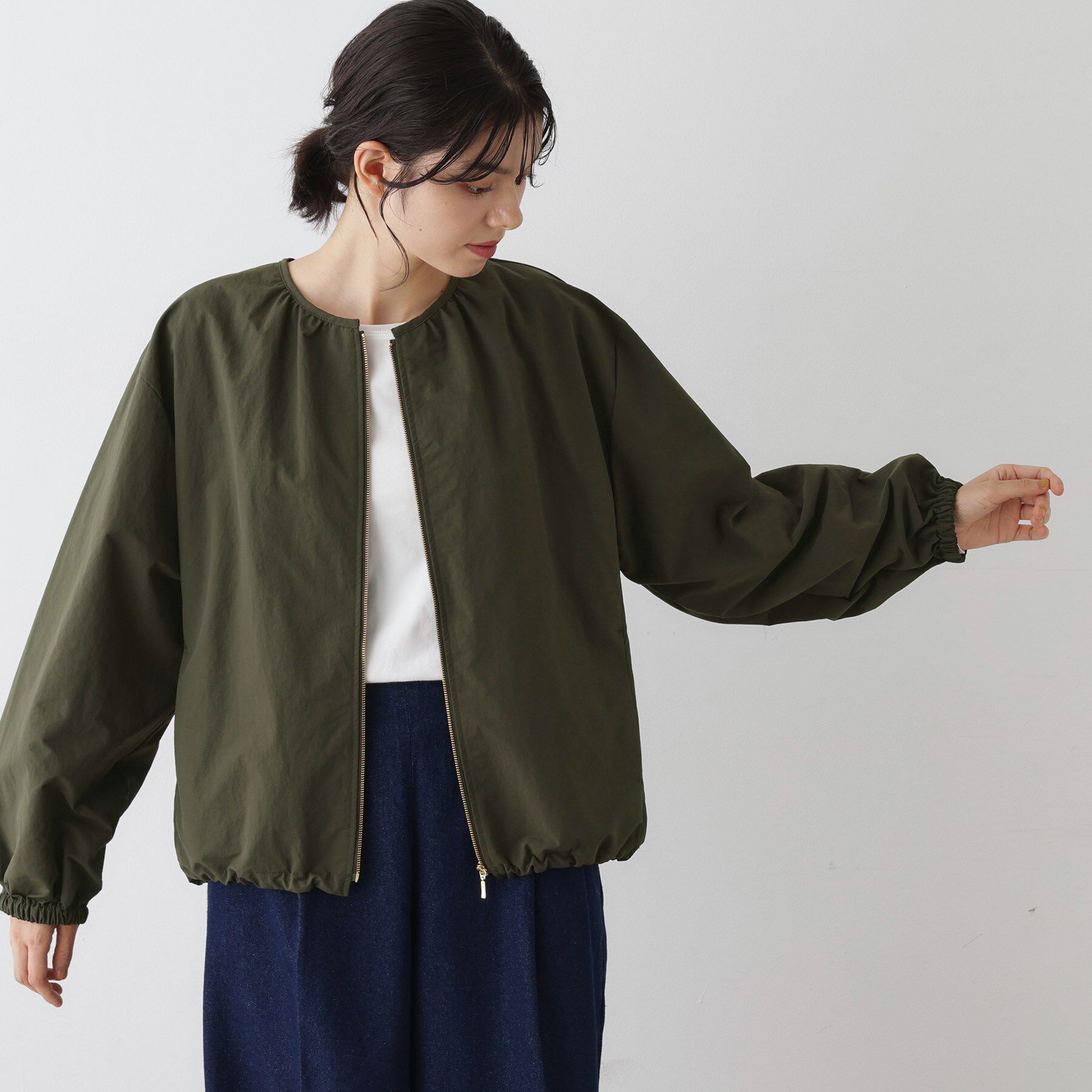 Dessin「【撥水・洗える】クルーネックブルゾン」|ブルゾン・スタジャン|