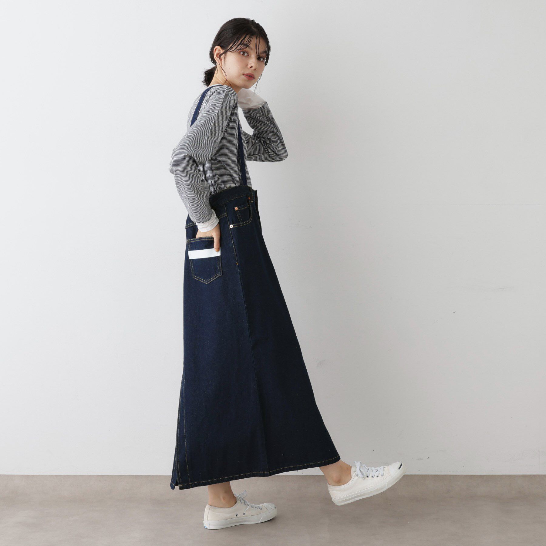 Dessin「【2WAY・洗える】デニムジャンパースカート」|スカート|