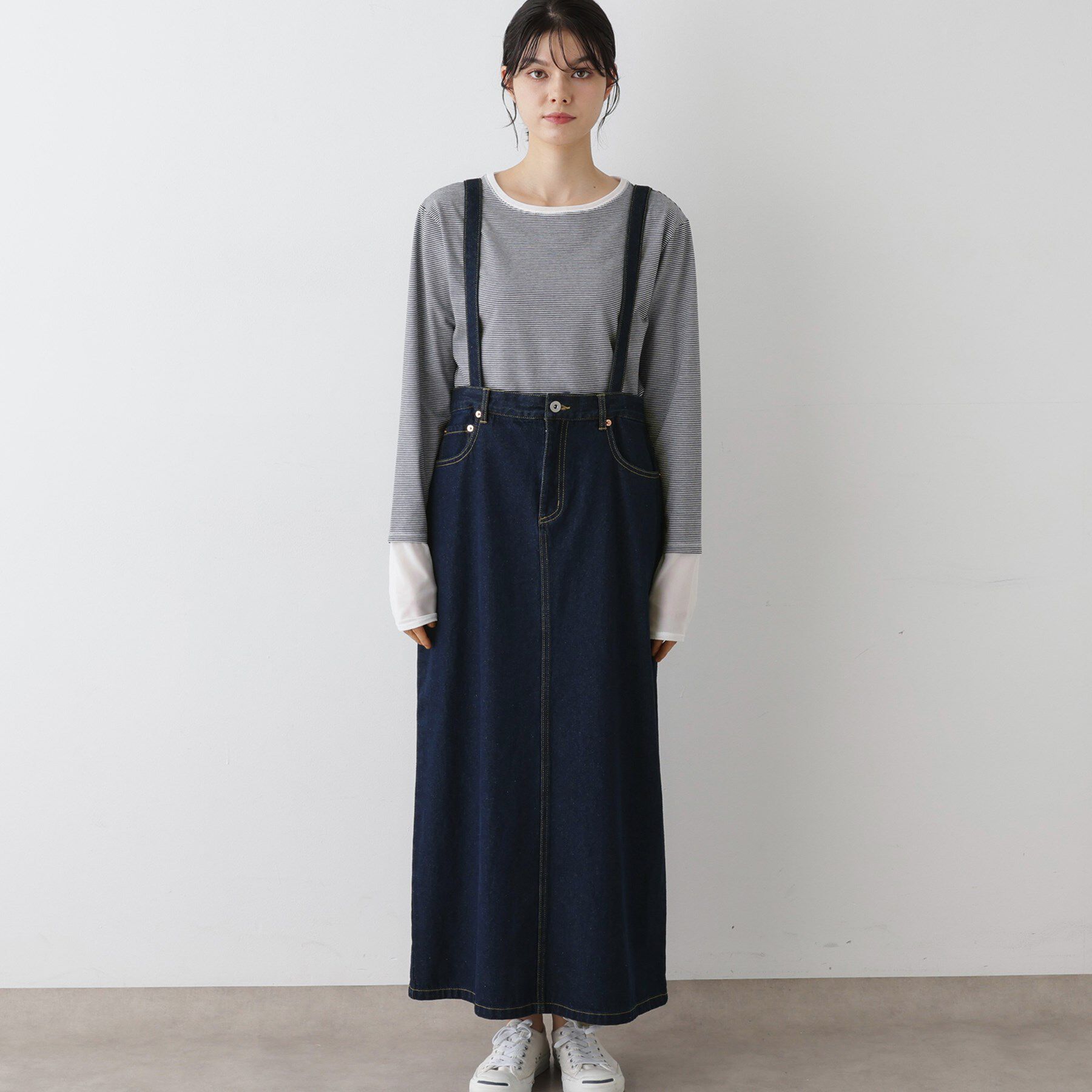 Dessin「【2WAY・洗える】デニムジャンパースカート」|スカート|