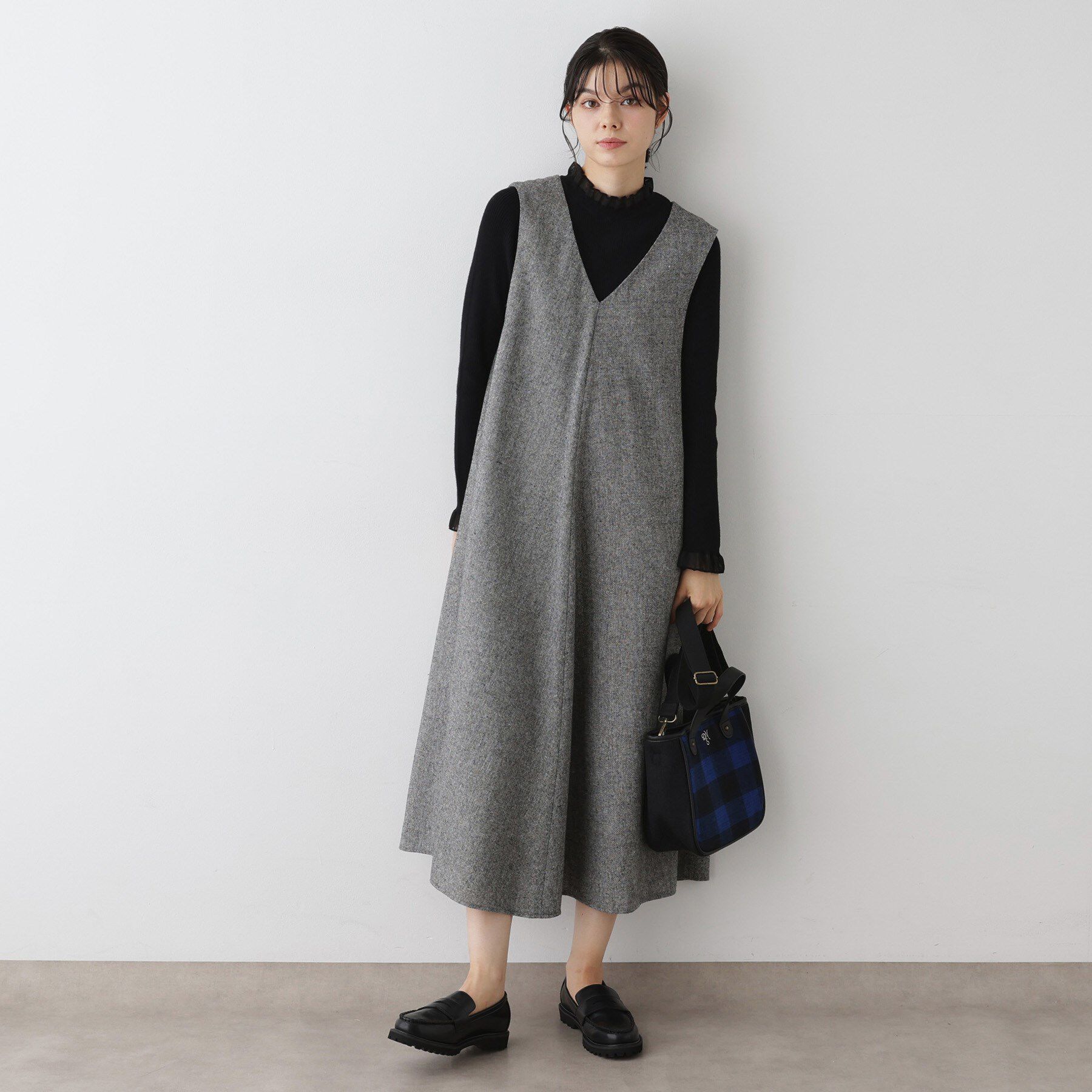 Dessin「【洗える】Vネックジャンパースカート」|ワンピース|