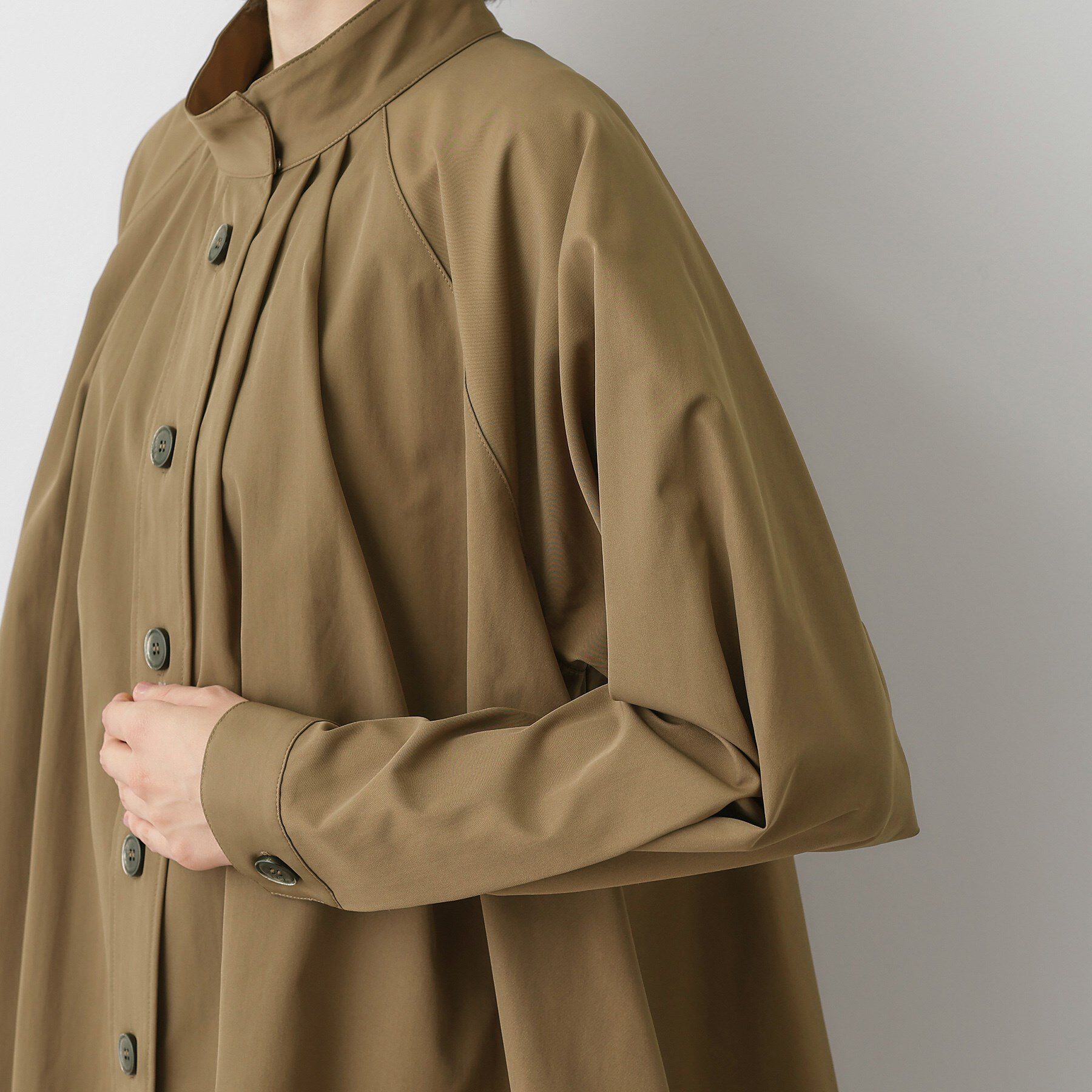 Dessin「【洗える】スタンドカラーAラインジャケット」|テーラードジャケット|