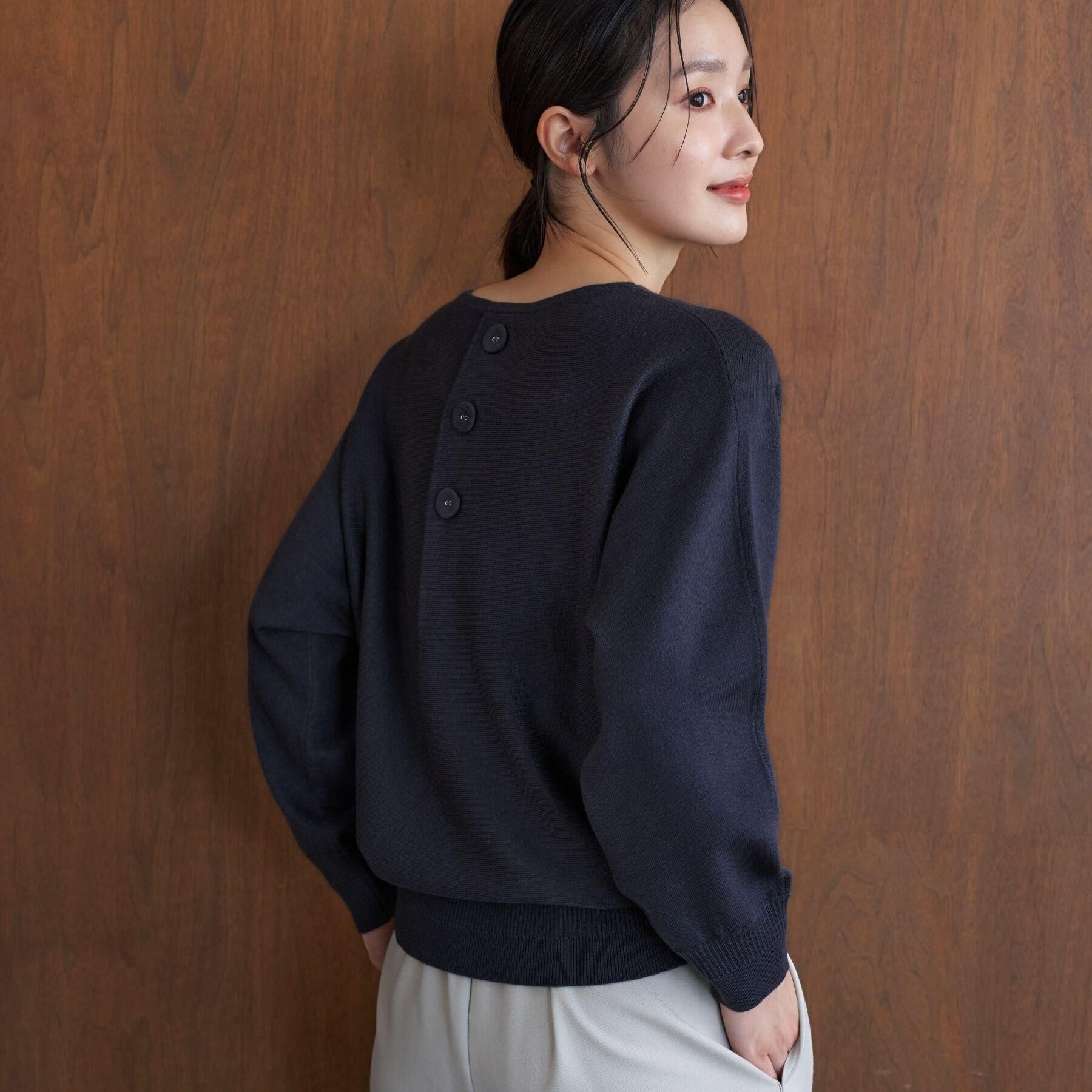 Dessin「【洗える】ウールブレンド後ろボタンニット」|ニット・セーター|
