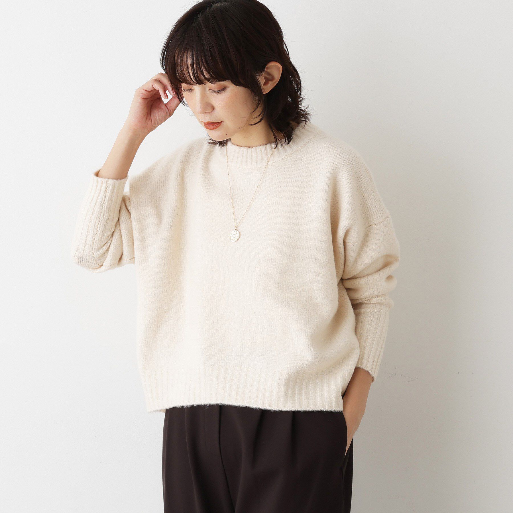 Dessin「【洗える】クルーネックワイドニット」|ニット・セーター|