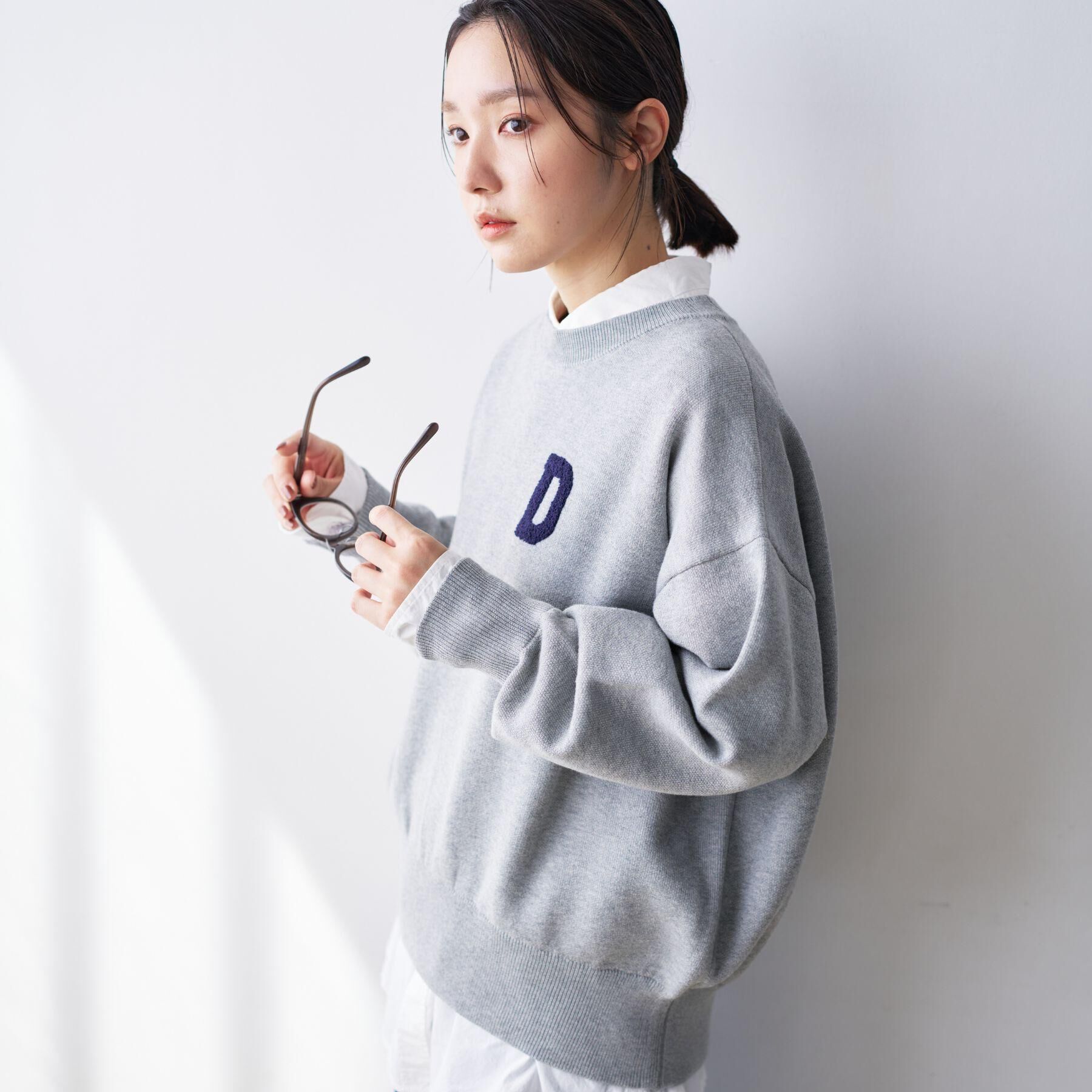 Dessin「【洗える】Dサガラ刺繍ワッペン付きニット」|ニット・セーター|