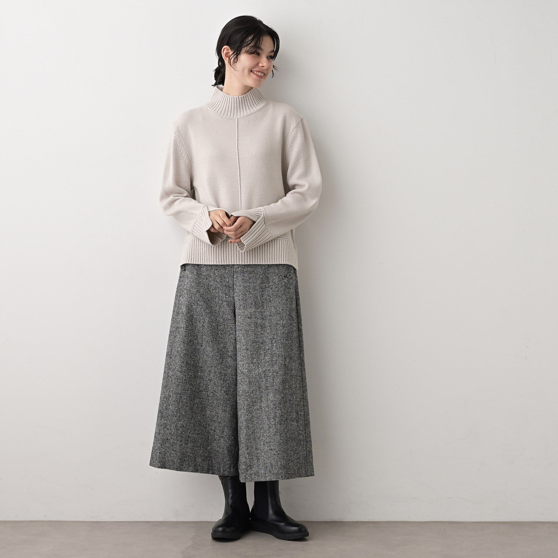 Dessin「【洗える】センタータックラインハイネックニット」|ニット・セーター|