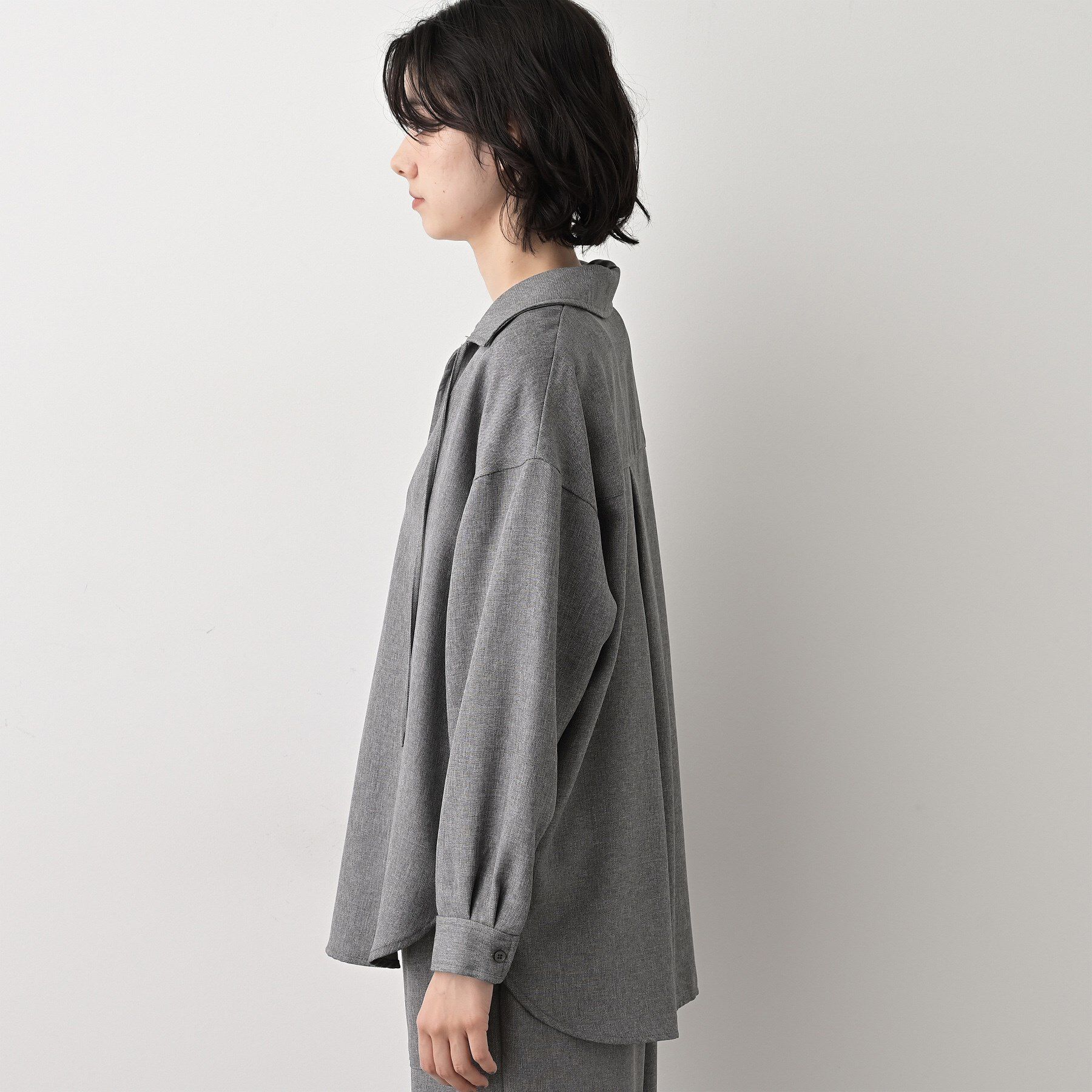 Dessin「【セットアップ可/洗える】ツイードライクスキッパーシャツ」|シャツ・ブラウス|