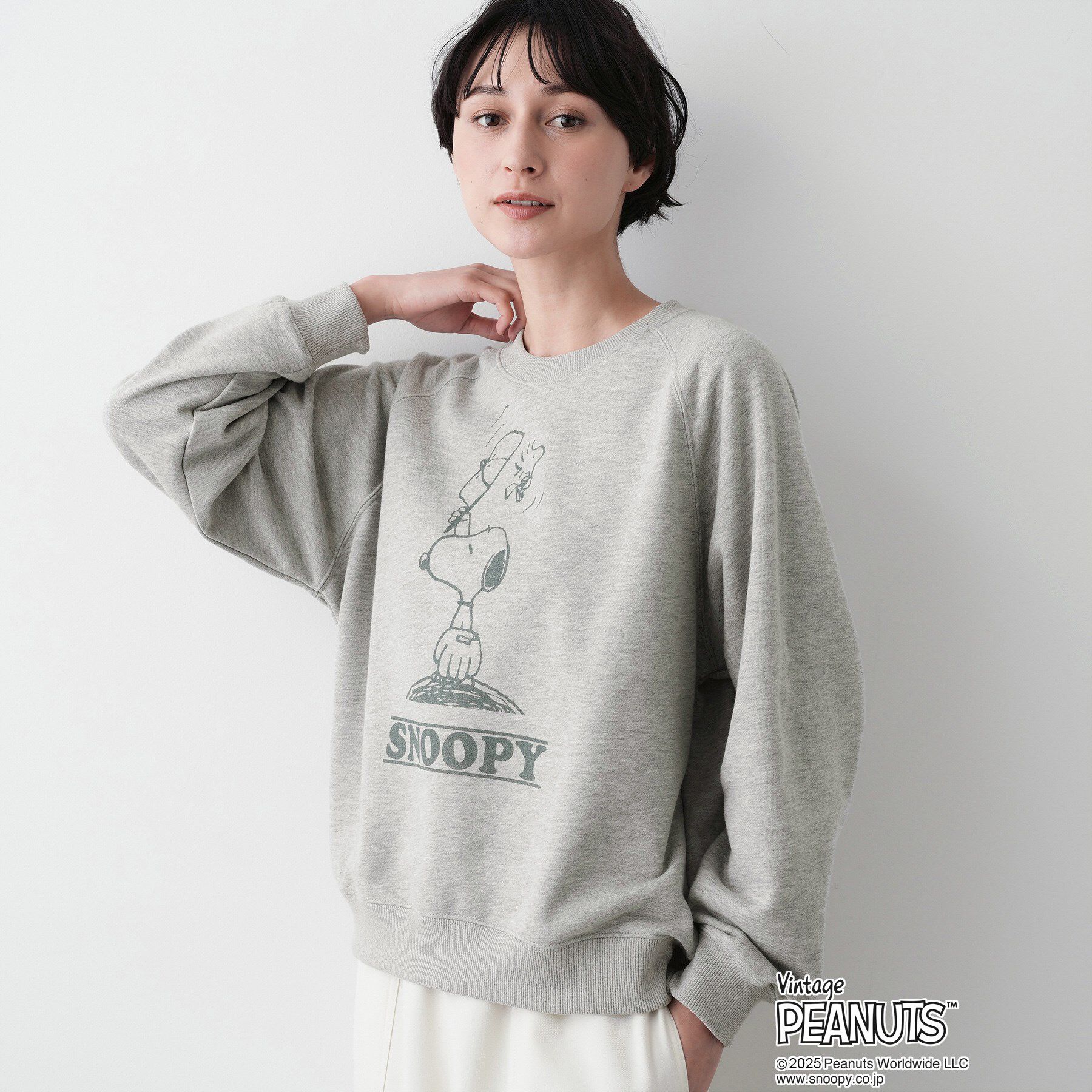 Dessin「PEANUTSスウェット」|パーカー|グレー(012)