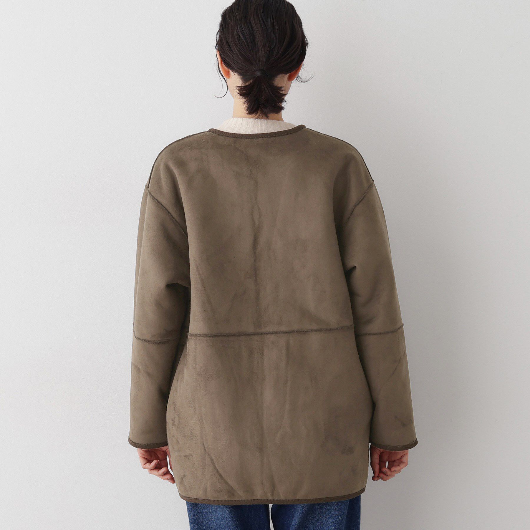 Dessin「【2WAY】フェイクムートンコート」|ノーカラーコート|