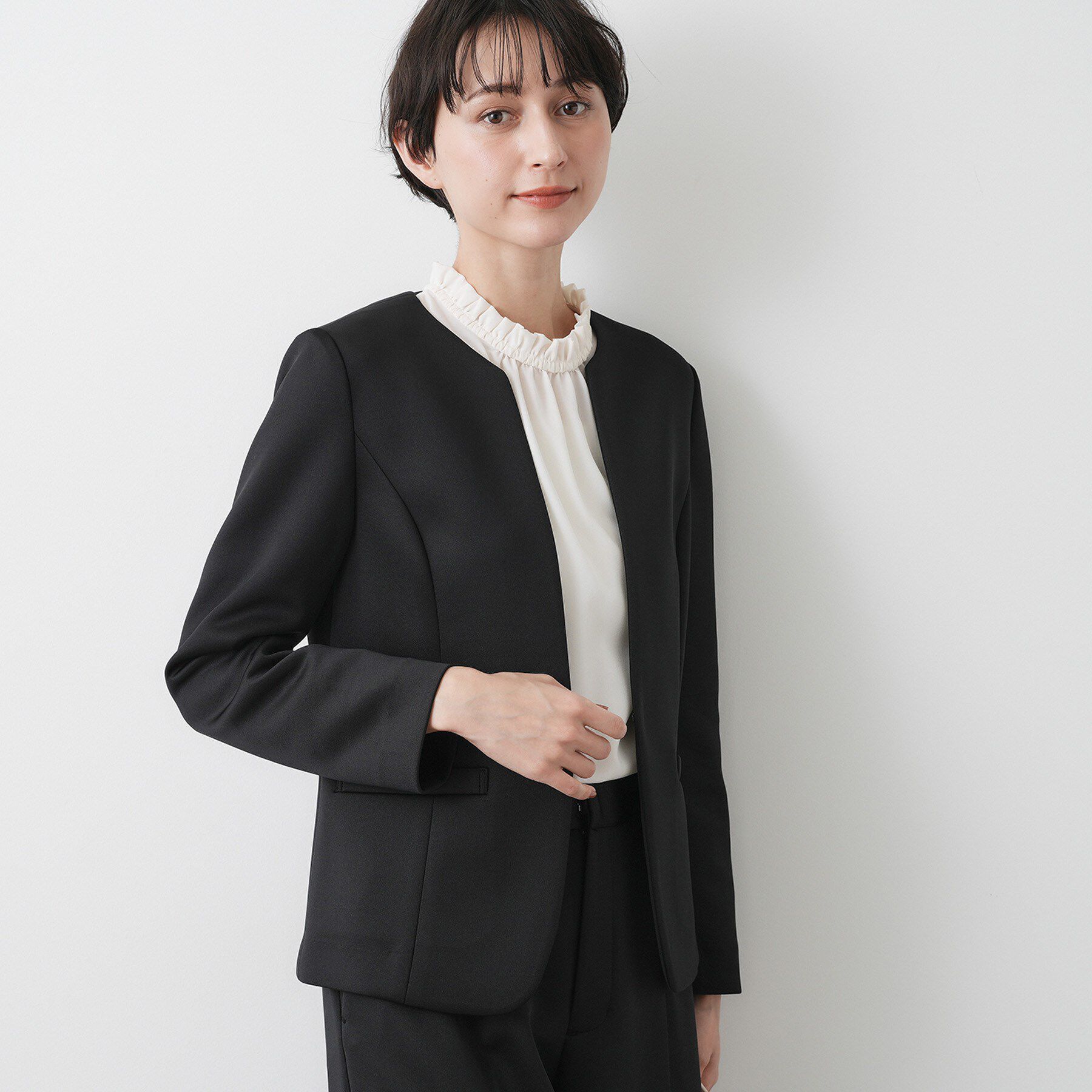 Dessin「【通勤/セットアップ可能】ソフトボンディングジャケット」|ノーカラージャケット|