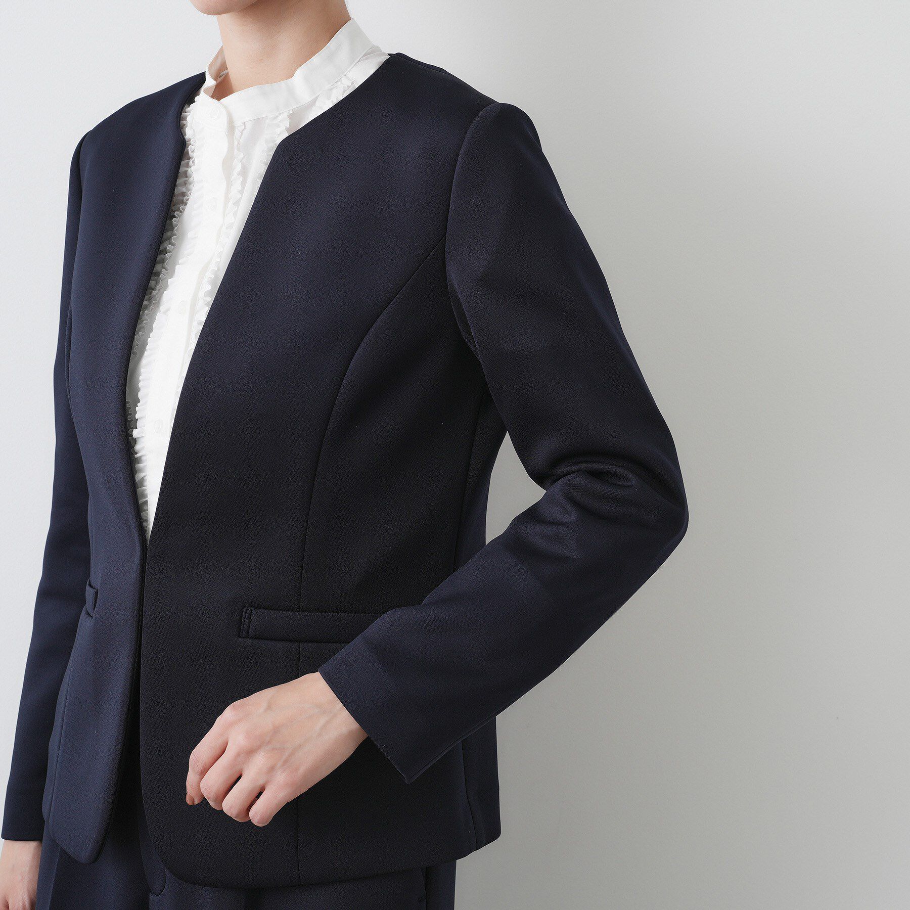 Dessin「【通勤/セットアップ可能】ソフトボンディングジャケット」|ノーカラージャケット|