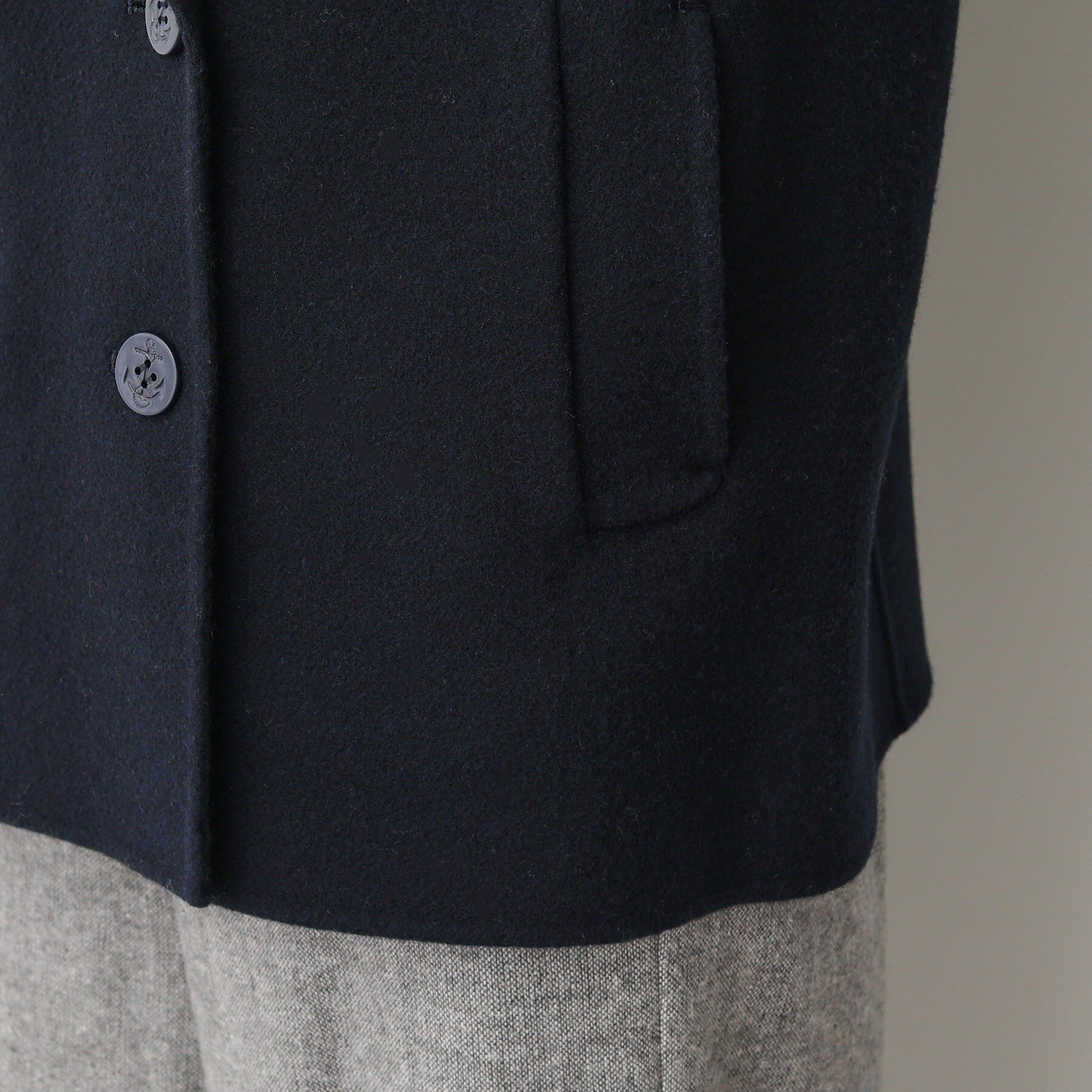 Dessin「【洗える】ウール混リバーメルトンコート」|ピーコート|