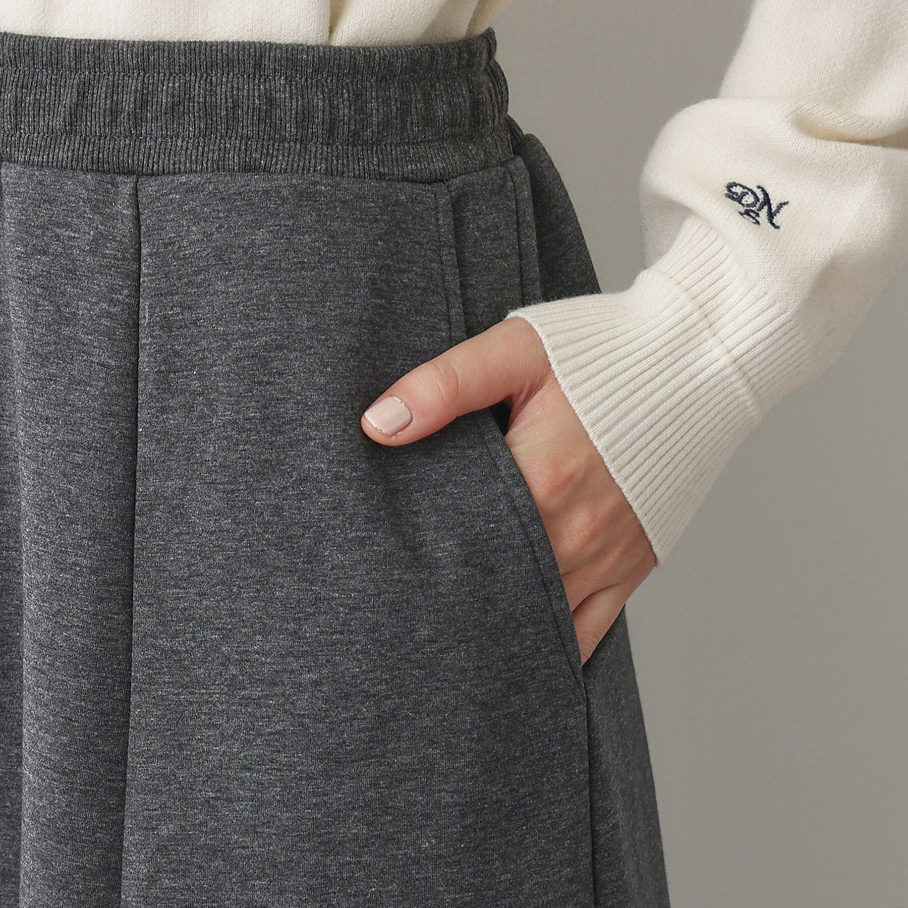 Dessin「【ウエストゴム/洗える】ダンボールコットンフレアスカート」|スカート|