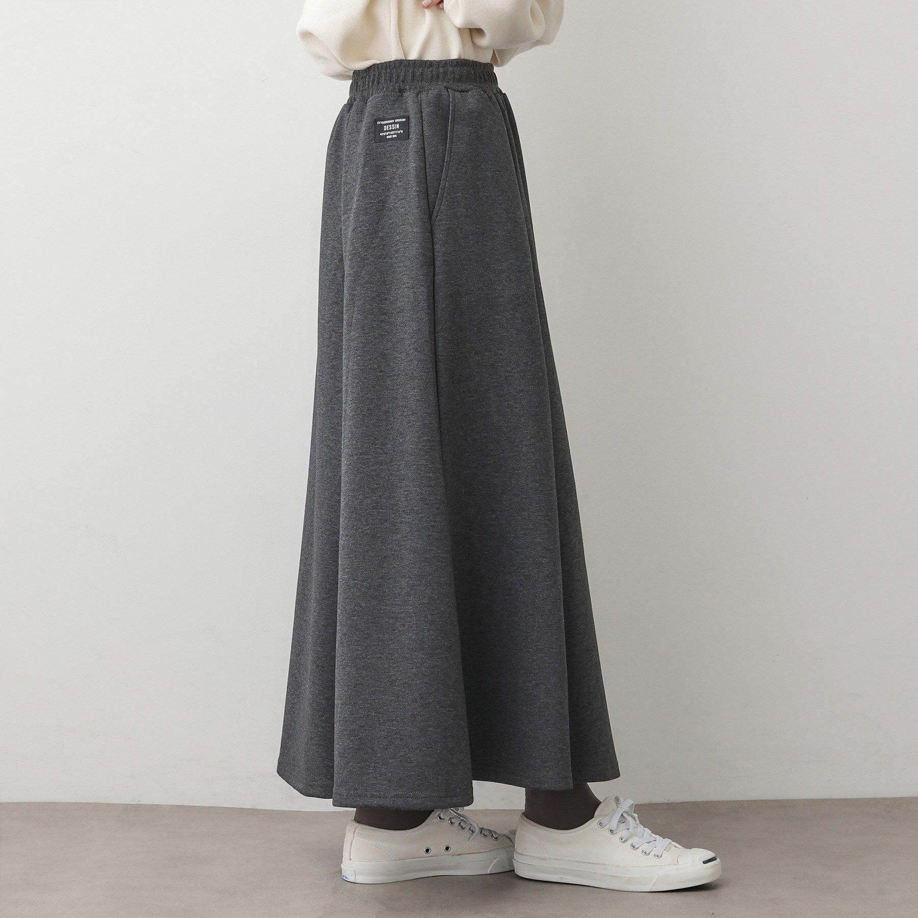 Dessin「【ウエストゴム/洗える】ダンボールコットンフレアスカート」|スカート|