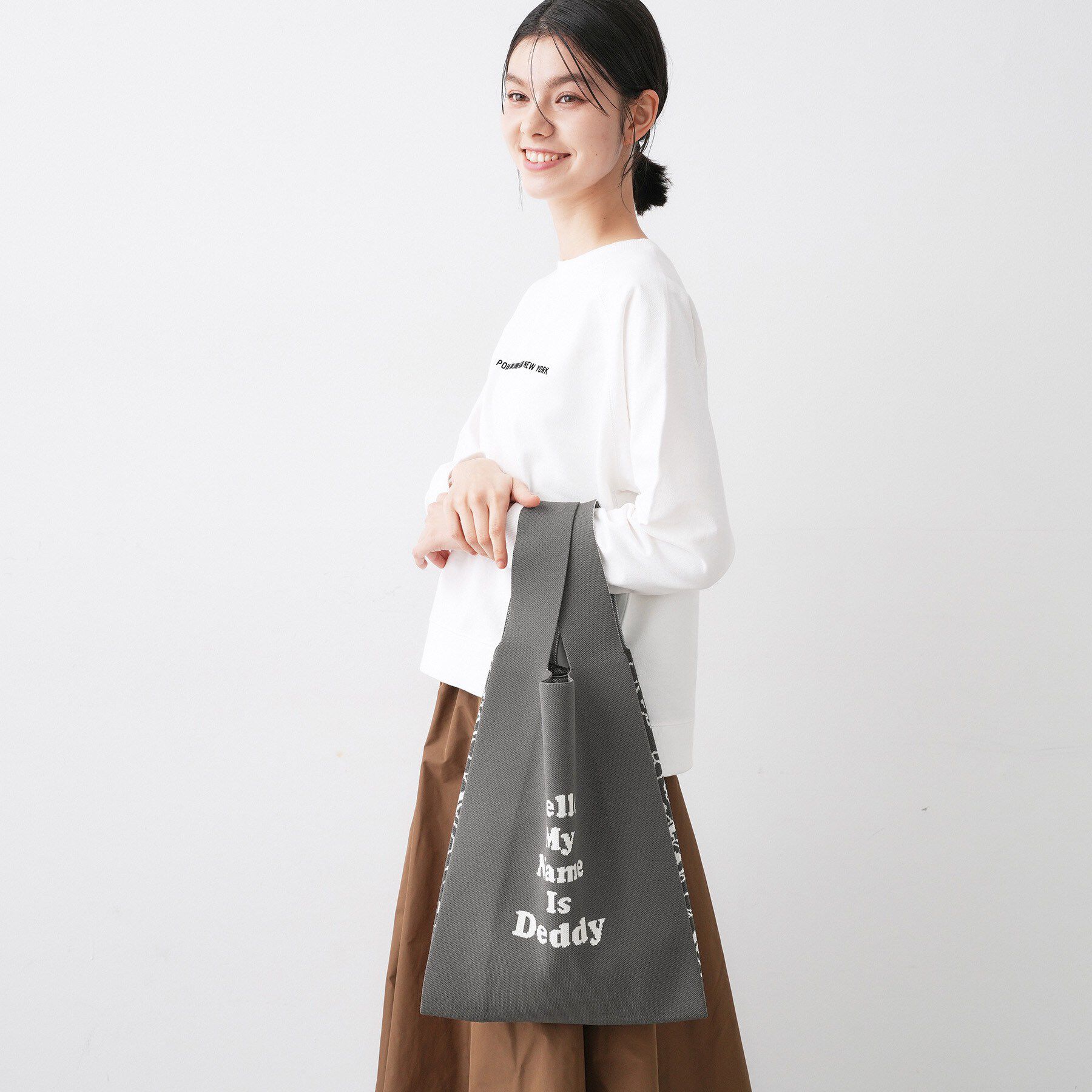 Dessin「【マシンウォッシャブル】Deddyジャガードニットバッグ」|トートバッグ|