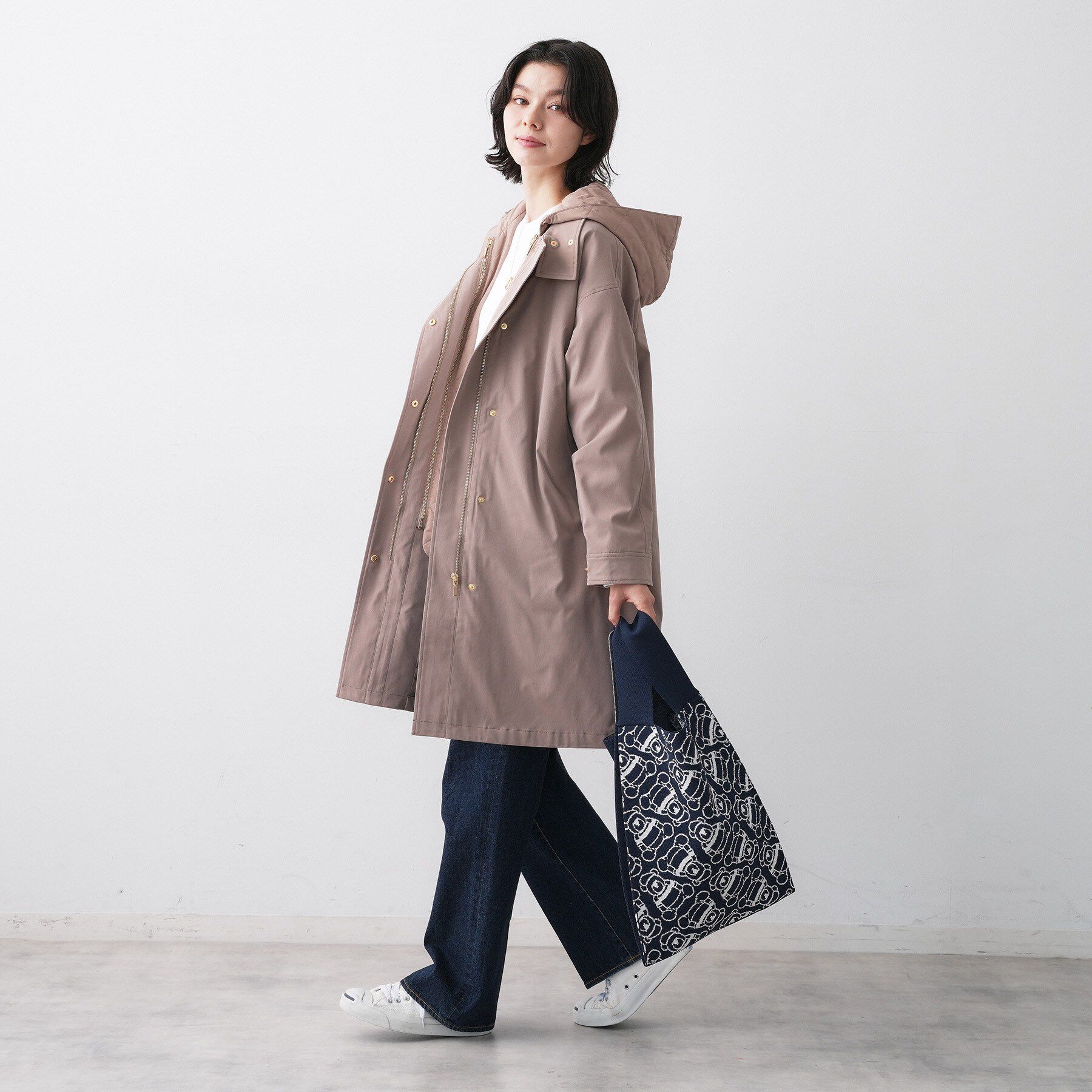 Dessin「【マシンウォッシャブル】Deddyジャガードニットバッグ」|トートバッグ|