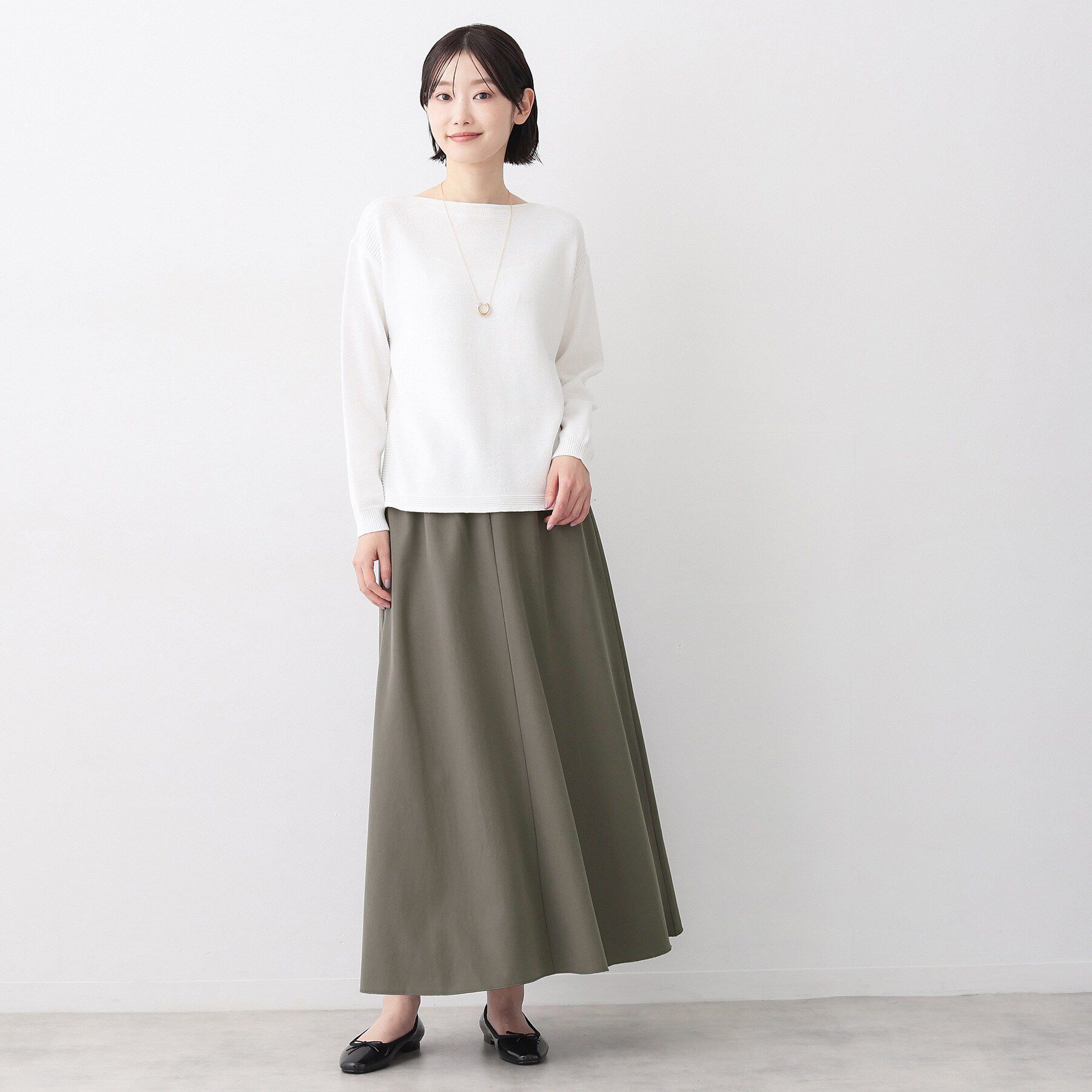 Dessin「【ウエストゴム/洗える】フィブリルソフトAラインスカート」|スカート|