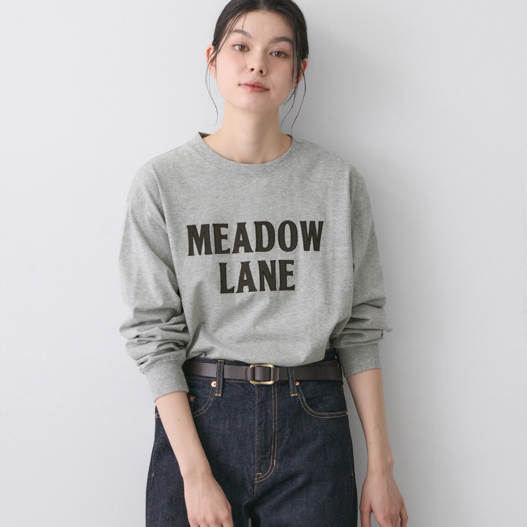 Dessin「【洗える】コットンロゴロングTシャツ」|Tシャツ・カットソー|グレー(012)