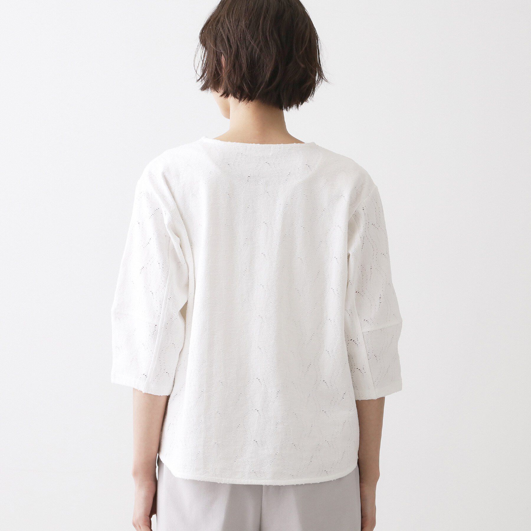 Dessin「【洗える】七分袖レースカットソー」|Tシャツ・カットソー|