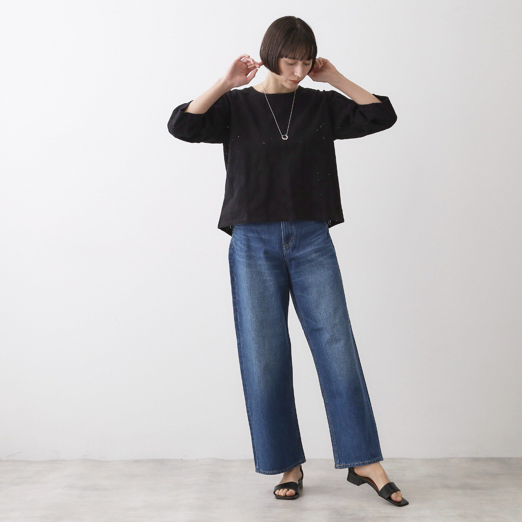 Dessin「【洗える】七分袖レースカットソー」|Tシャツ・カットソー|