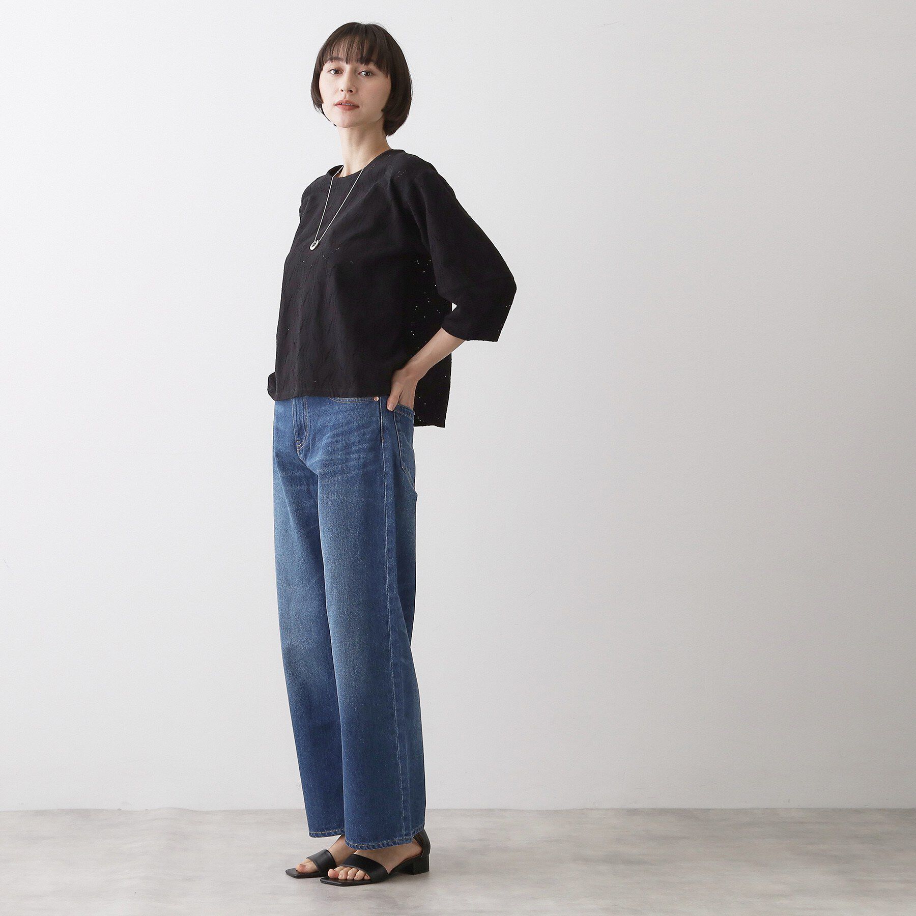 Dessin「【洗える】七分袖レースカットソー」|Tシャツ・カットソー|