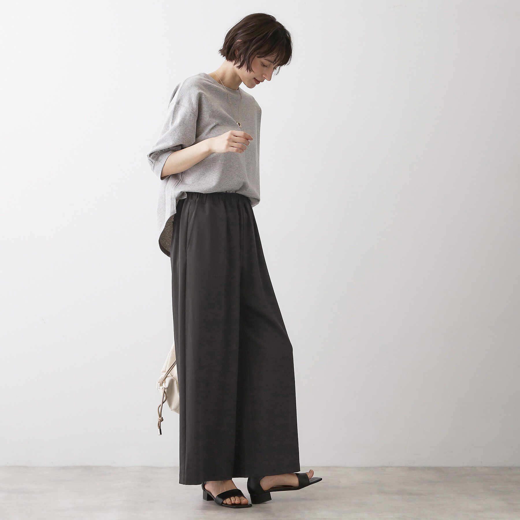 Dessin「【吸汗速乾/ウエストゴム】リラクシーワイドパンツ」|その他|