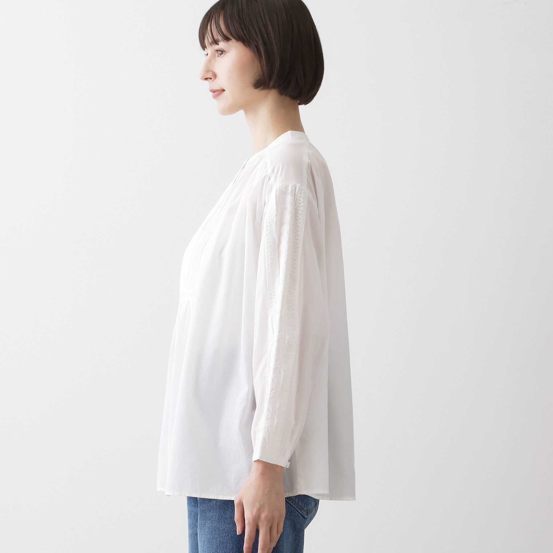 Dessin「【洗える】インドコットン刺繍ブラウス」|シャツ・ブラウス|