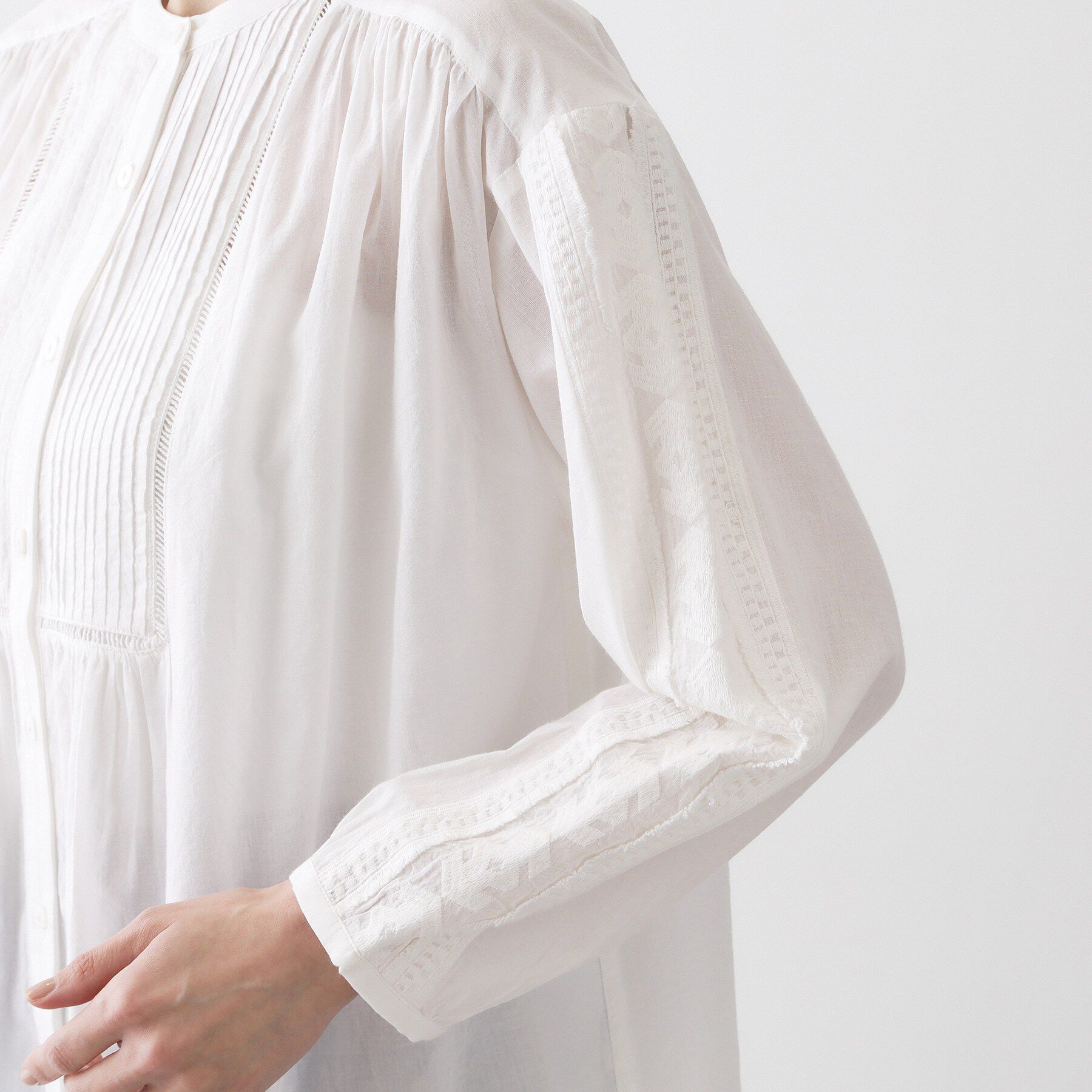 Dessin「【洗える】インドコットン刺繍ブラウス」|シャツ・ブラウス|