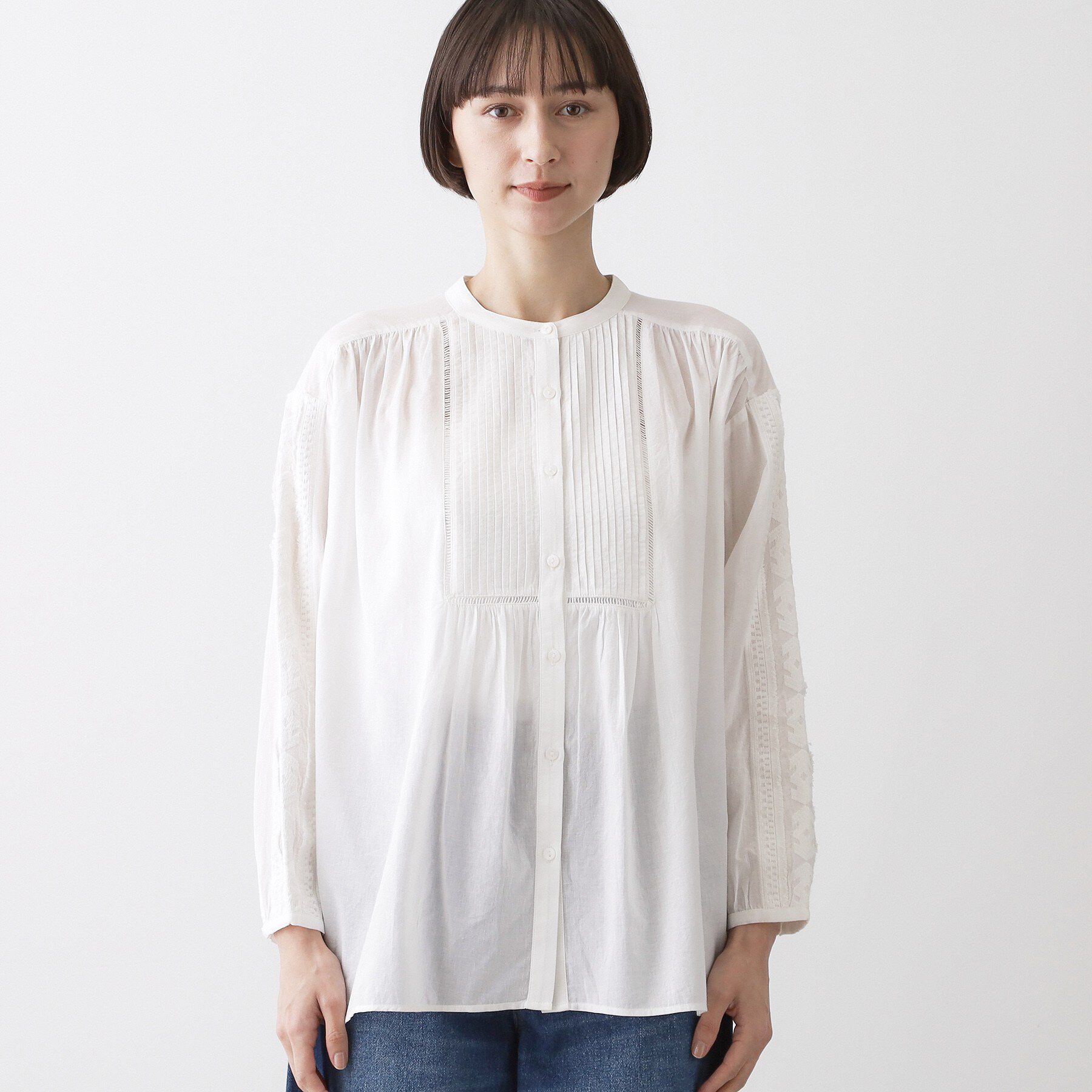 Dessin「【洗える】インドコットン刺繍ブラウス」|シャツ・ブラウス|