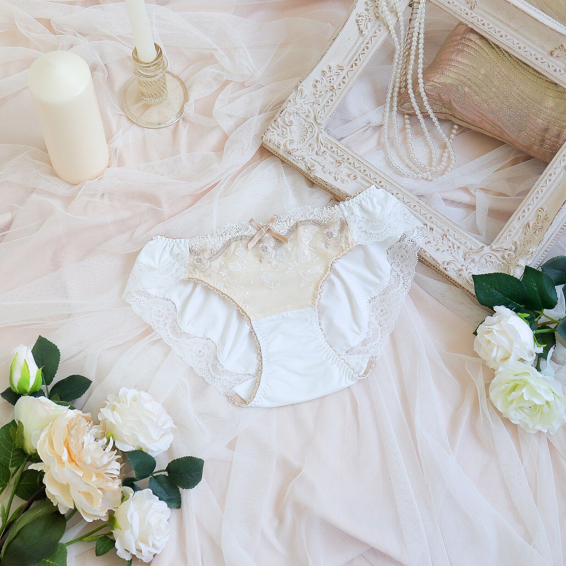 Risa Magli「アリアンナ サニタリーショーツ」|インナー|ホワイト(001)