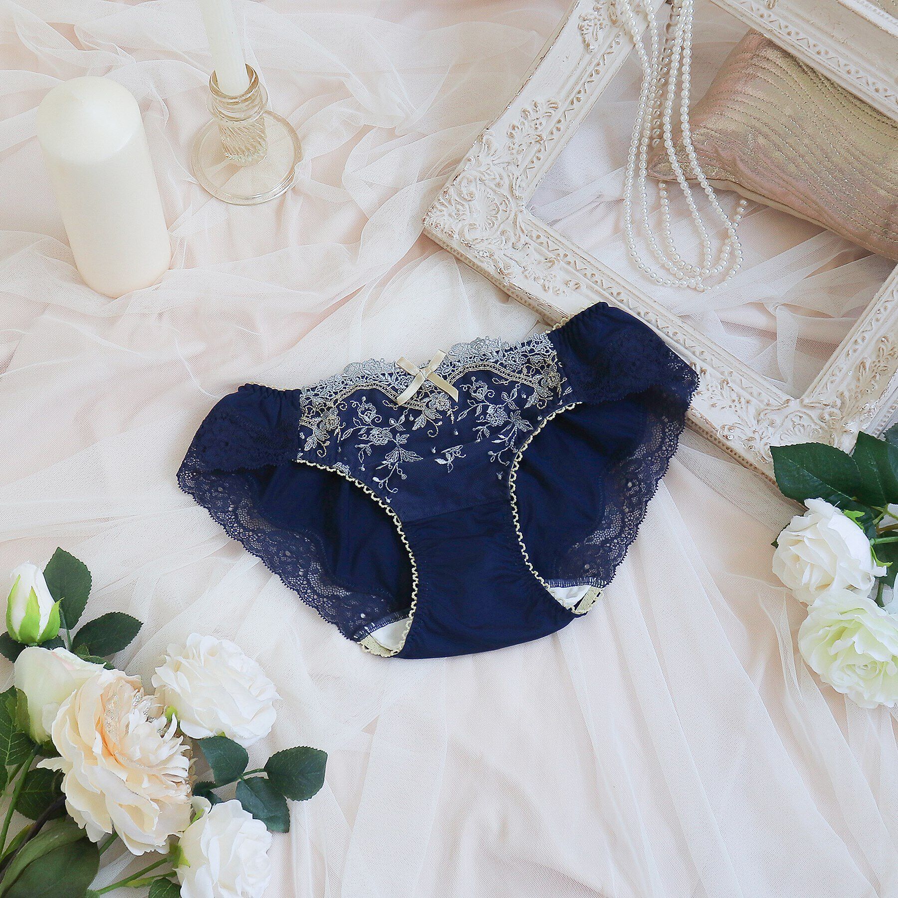Risa Magli「アリアンナ サニタリーショーツ」|インナー|ネイビー(094)