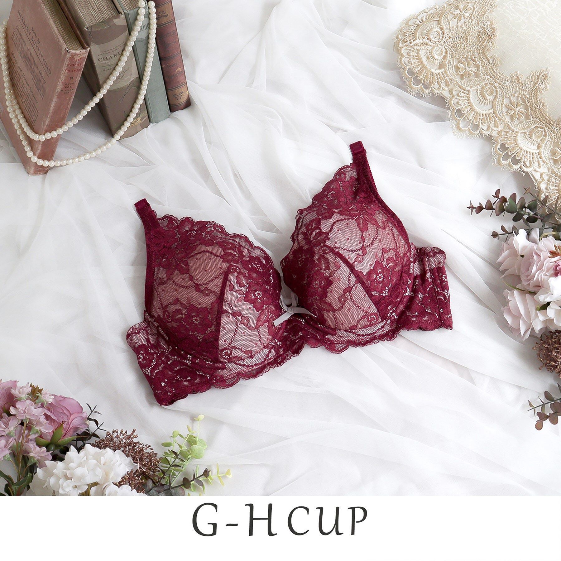 Risa Magli「ノーラ ブラジャー（G-H）＜バストアップタイプ＞」|インナー|ボルドー(064)