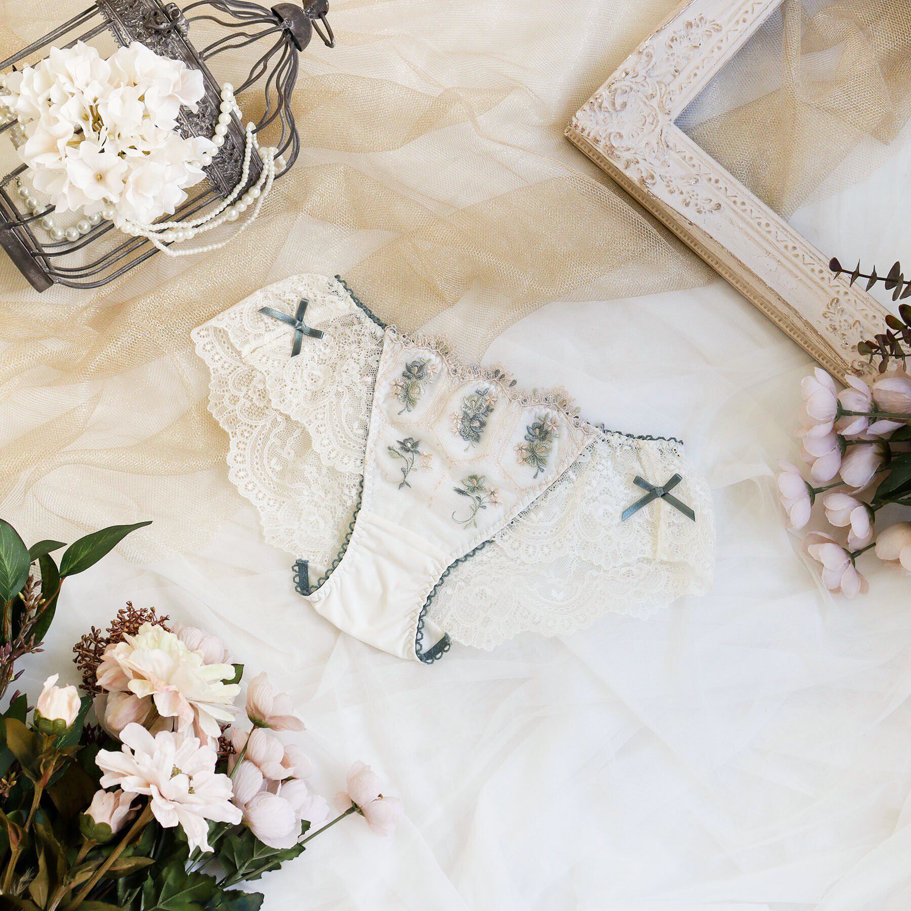 Risa Magli「シーラ レースショーツ」|インナー|アイボリー(004)