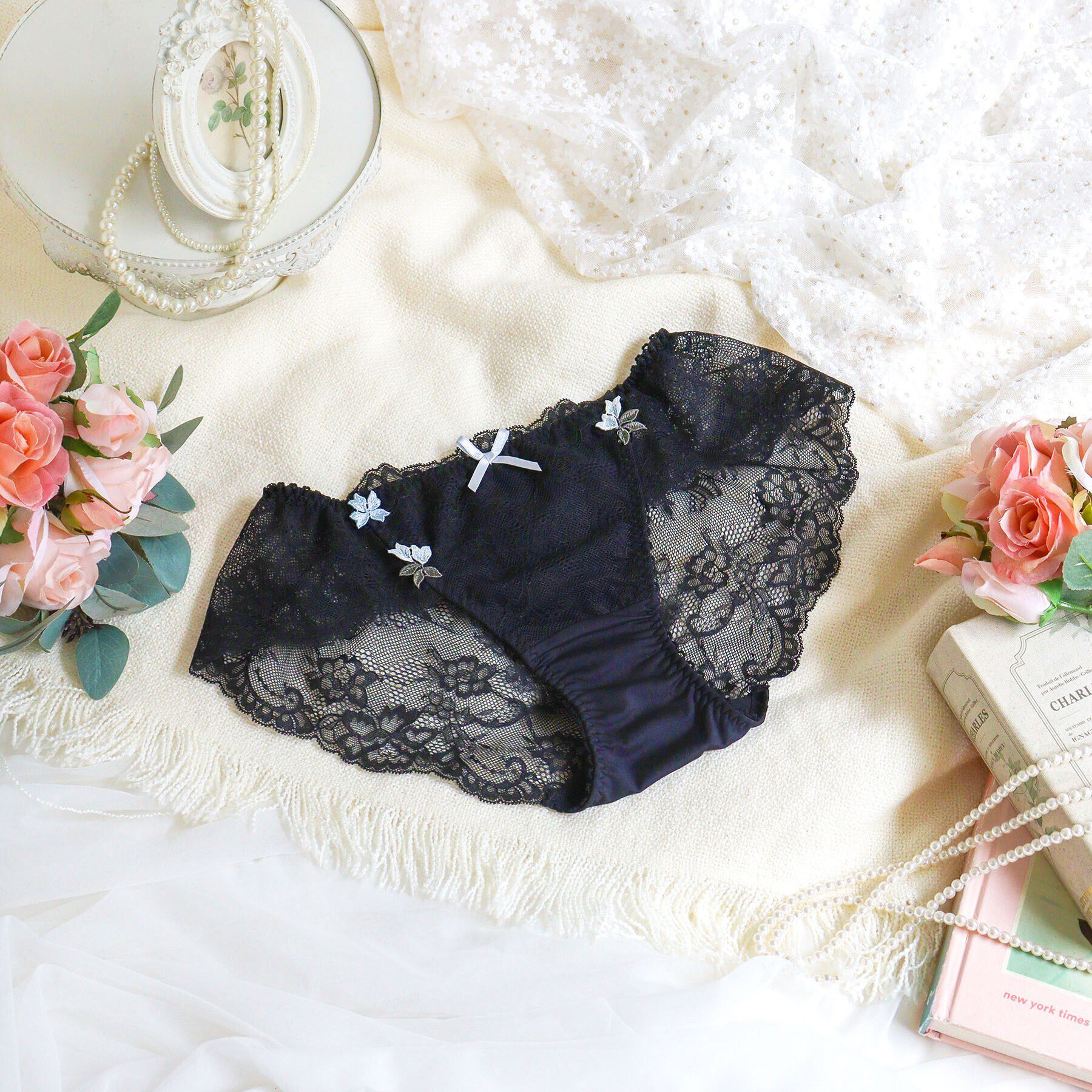 Risa Magli「エルマ レースショーツ」|インナー|ブラック(019)