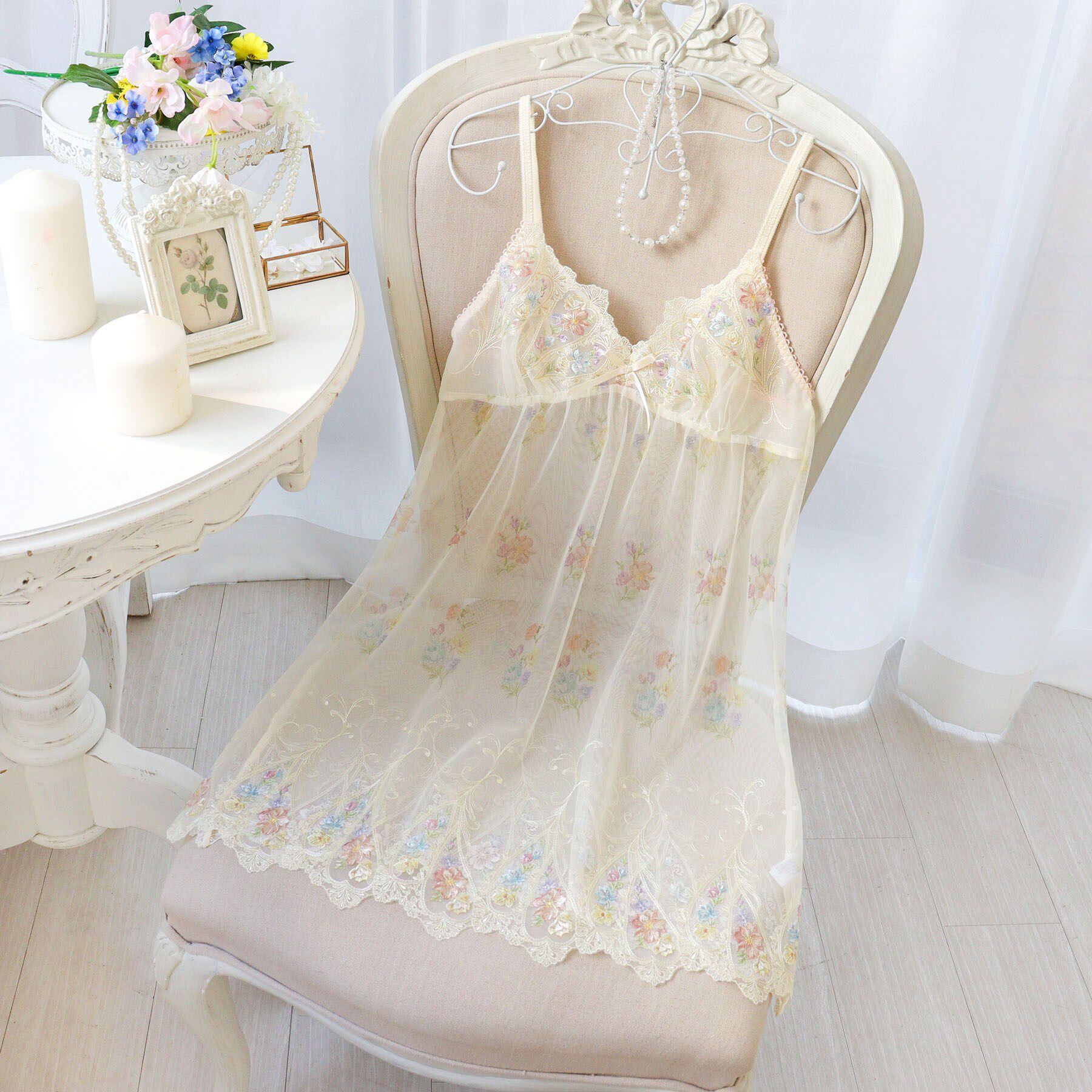 Risa Magli「フロリタ スリップ」|キャミソール|クリーム(054)