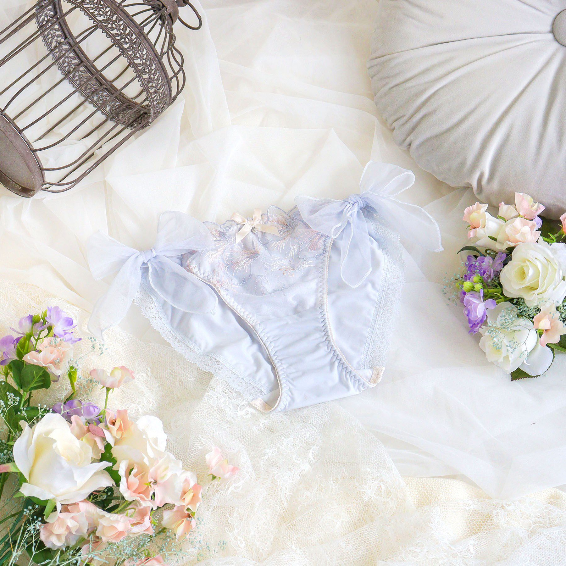 Risa Magli「ナーラ リボンショーツ」|インナー|ブルー(092)