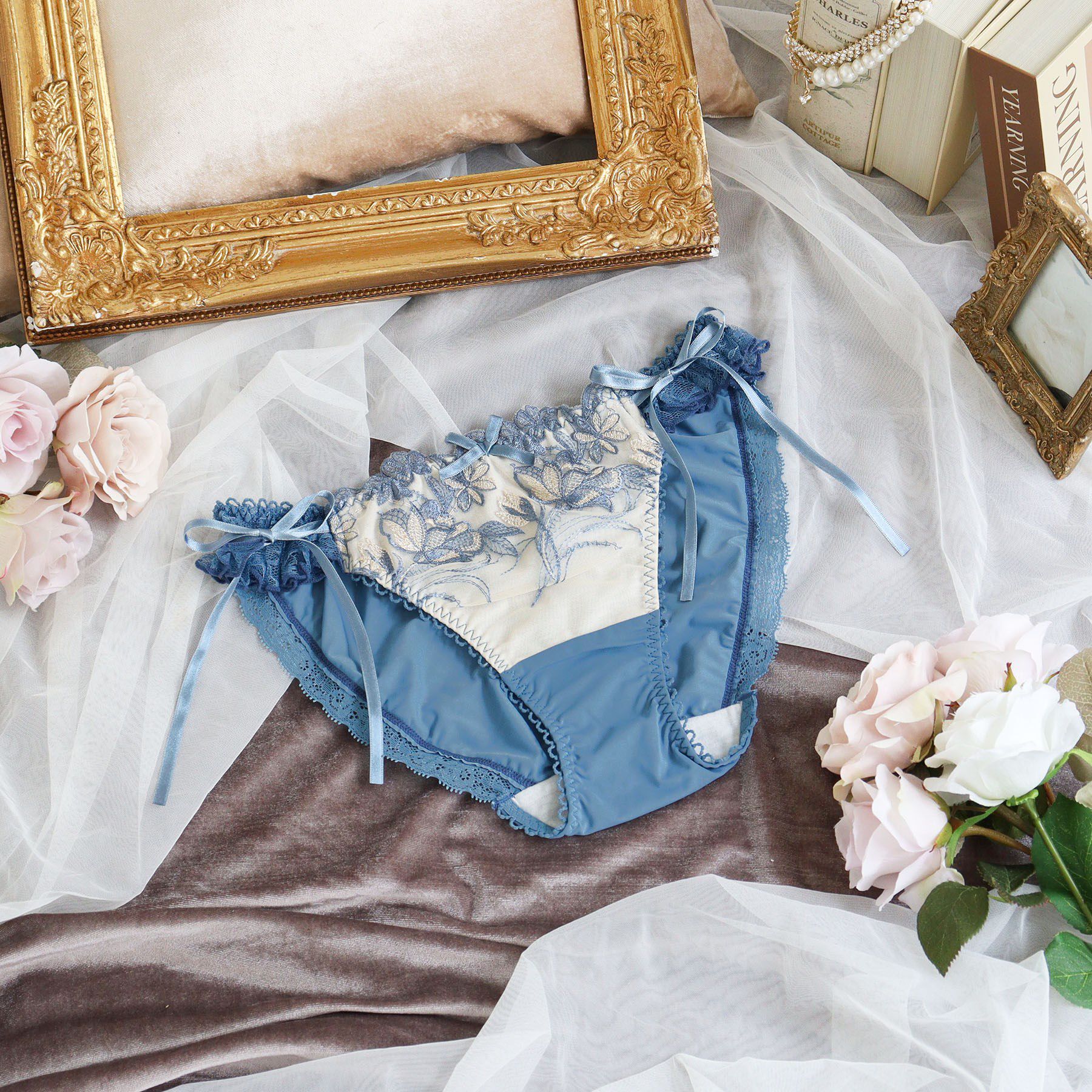 Risa Magli「リアナ リボンショーツ」|インナー|ブルー(092)