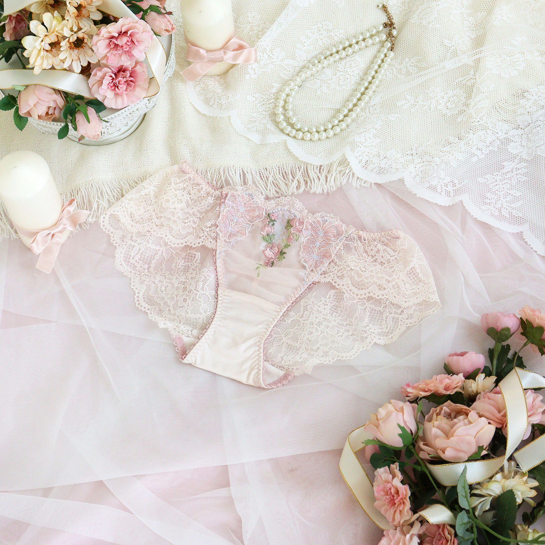 Risa Magli「リピネ レースショーツ」|インナー|ピンク(071)