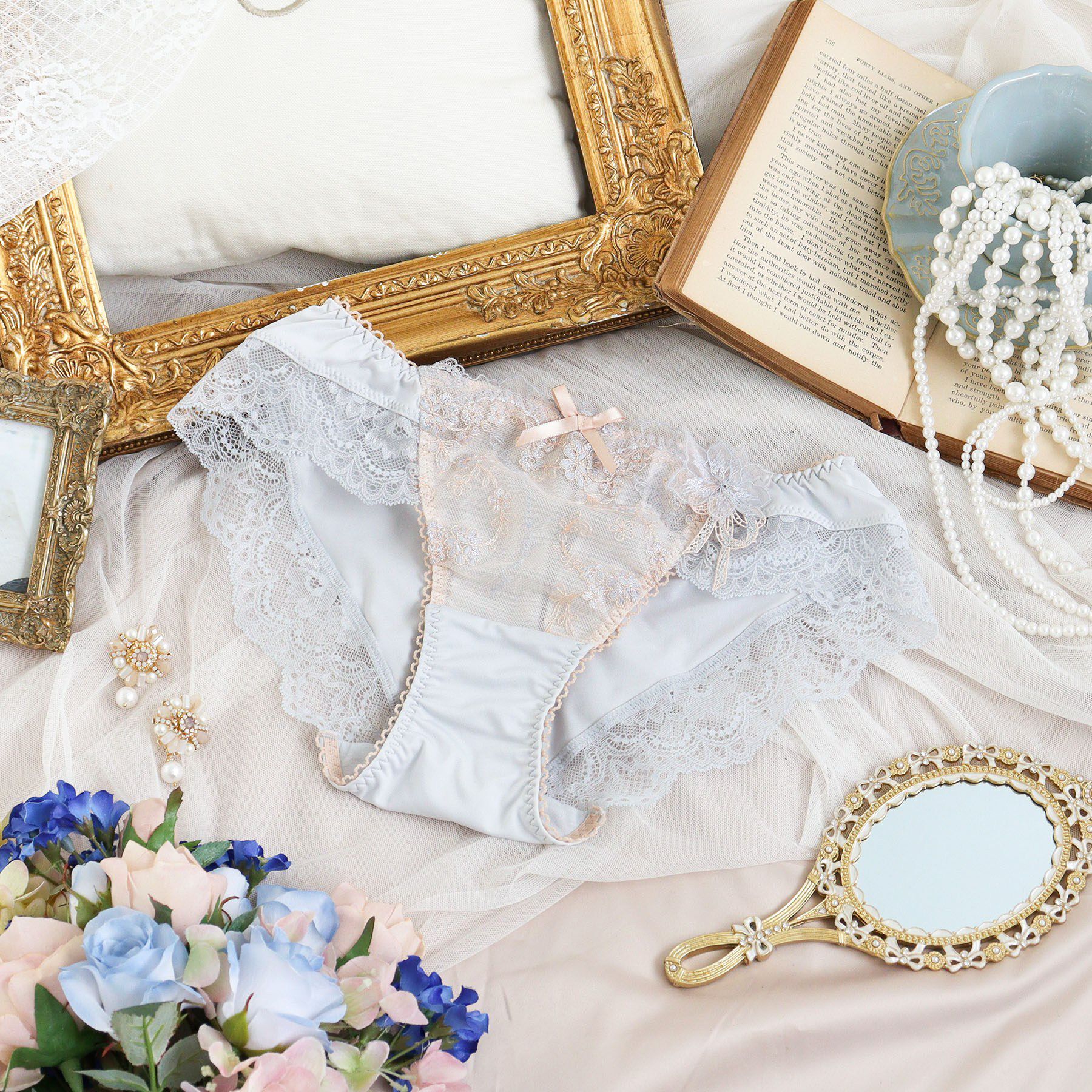 Risa Magli「アルベルタ ノーマルショーツ」|インナー|ライトグレー(011